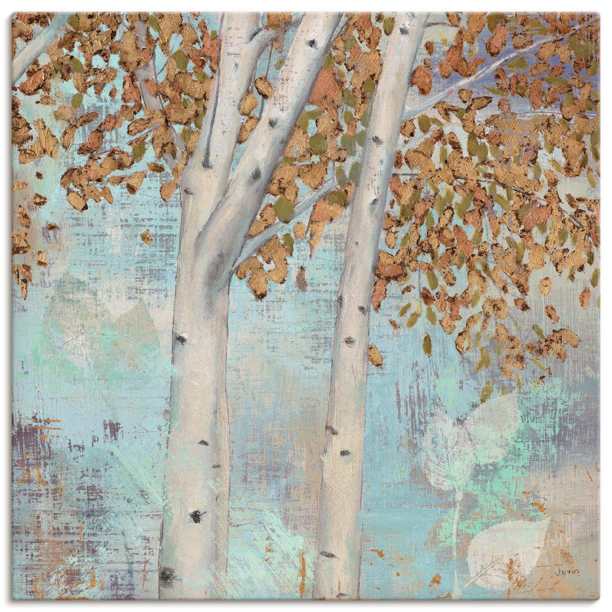 Artland Wandbild »Goldener Wald II«, Bäume, (1 St.), als Leinwandbild,  Wandaufkleber oder Poster in versch. Größen kaufen | BAUR