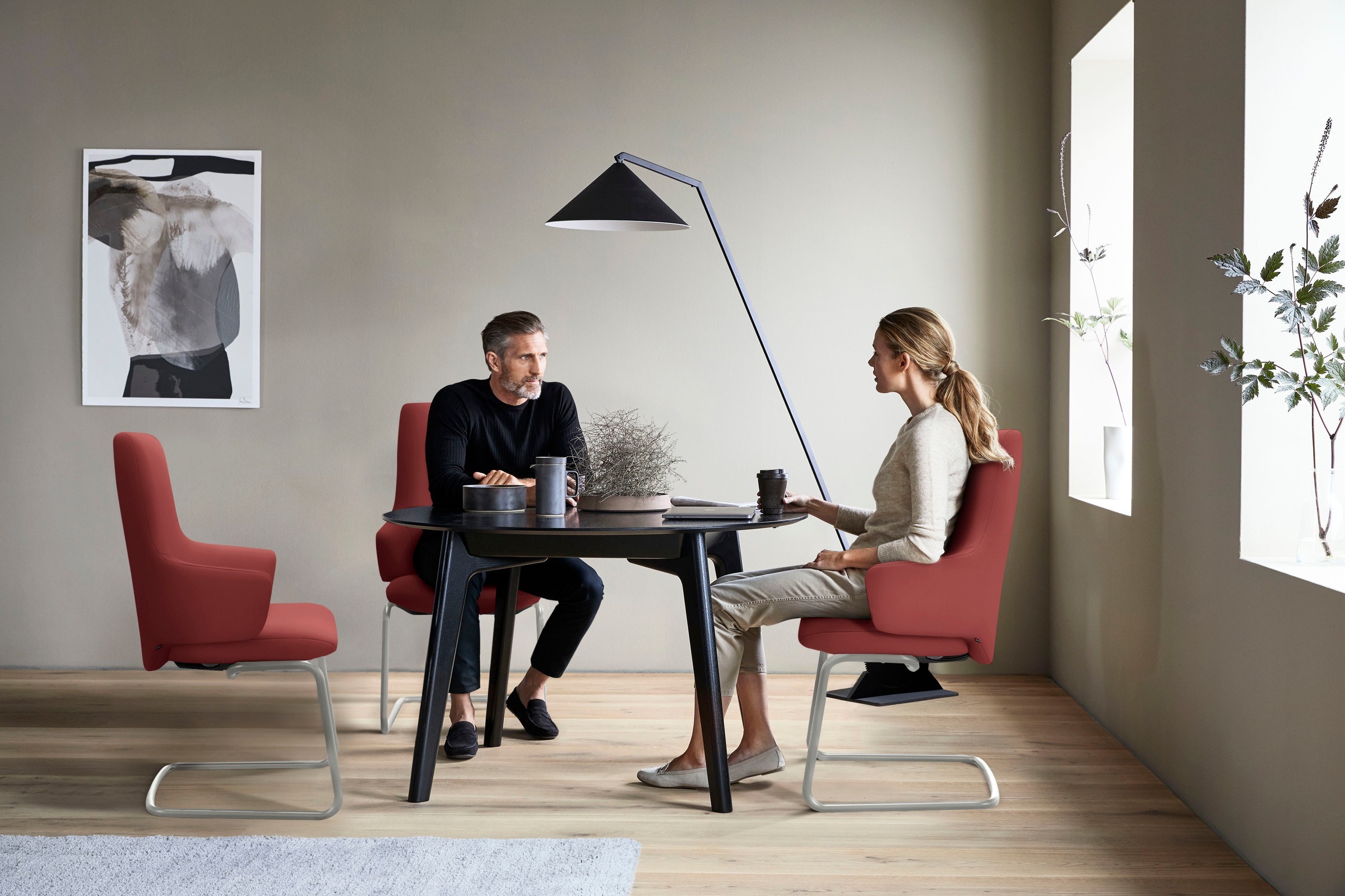 Stressless® Polsterstuhl »Laurel«, Leder PALOMA, High Back mit Armlehne, Größe L, mit Beinen aus Stahl in Chrom
