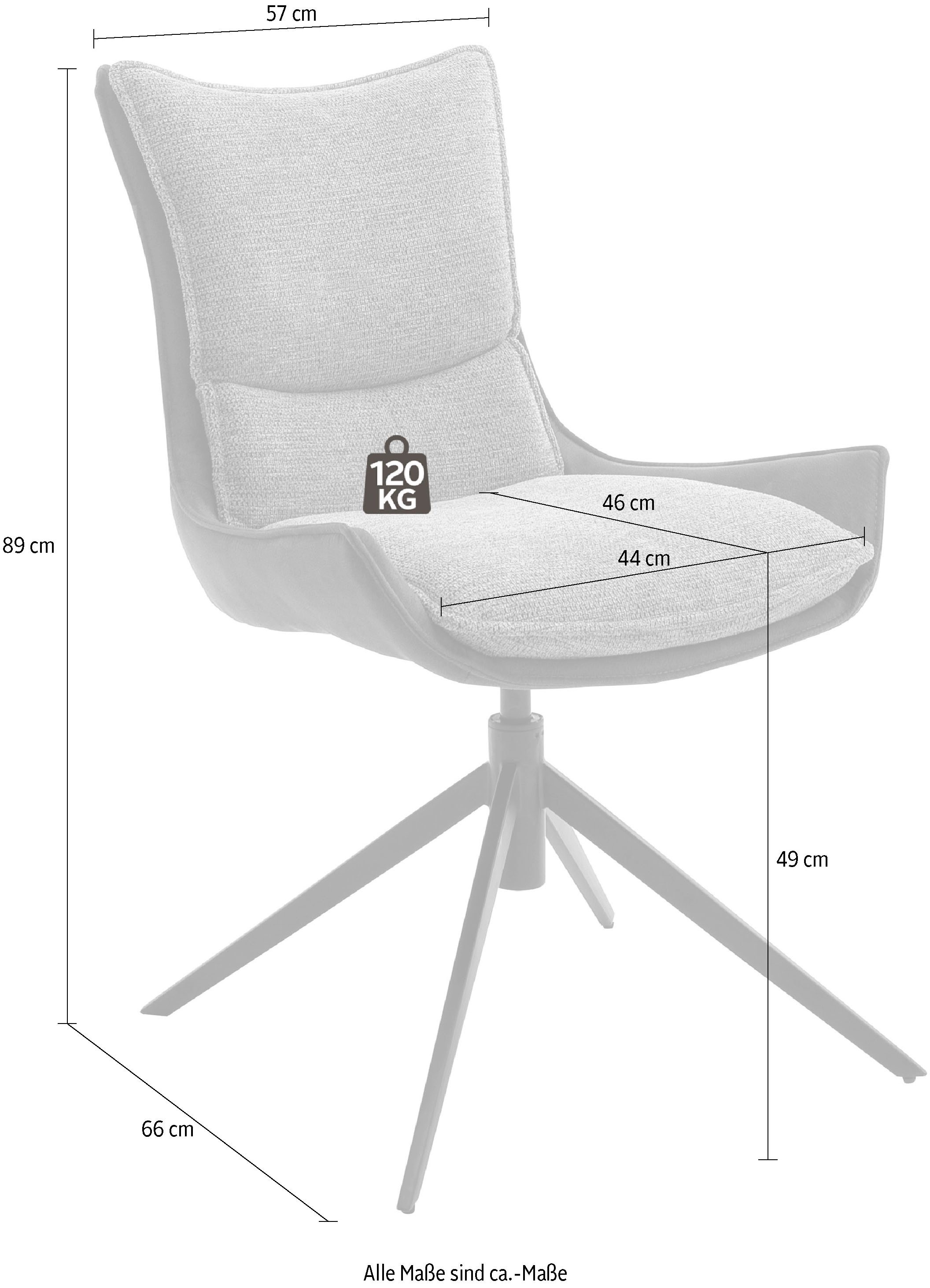 Neue japanische Produkte zu Schnäppchenpreisen MCA furniture 4-Fußstuhl Esszimmerstuhl bestellen (Set), bis 2 St., Nivellierung, Stoffbezug, drehbar 120 »Kitami«, mit | kg BAUR 360°