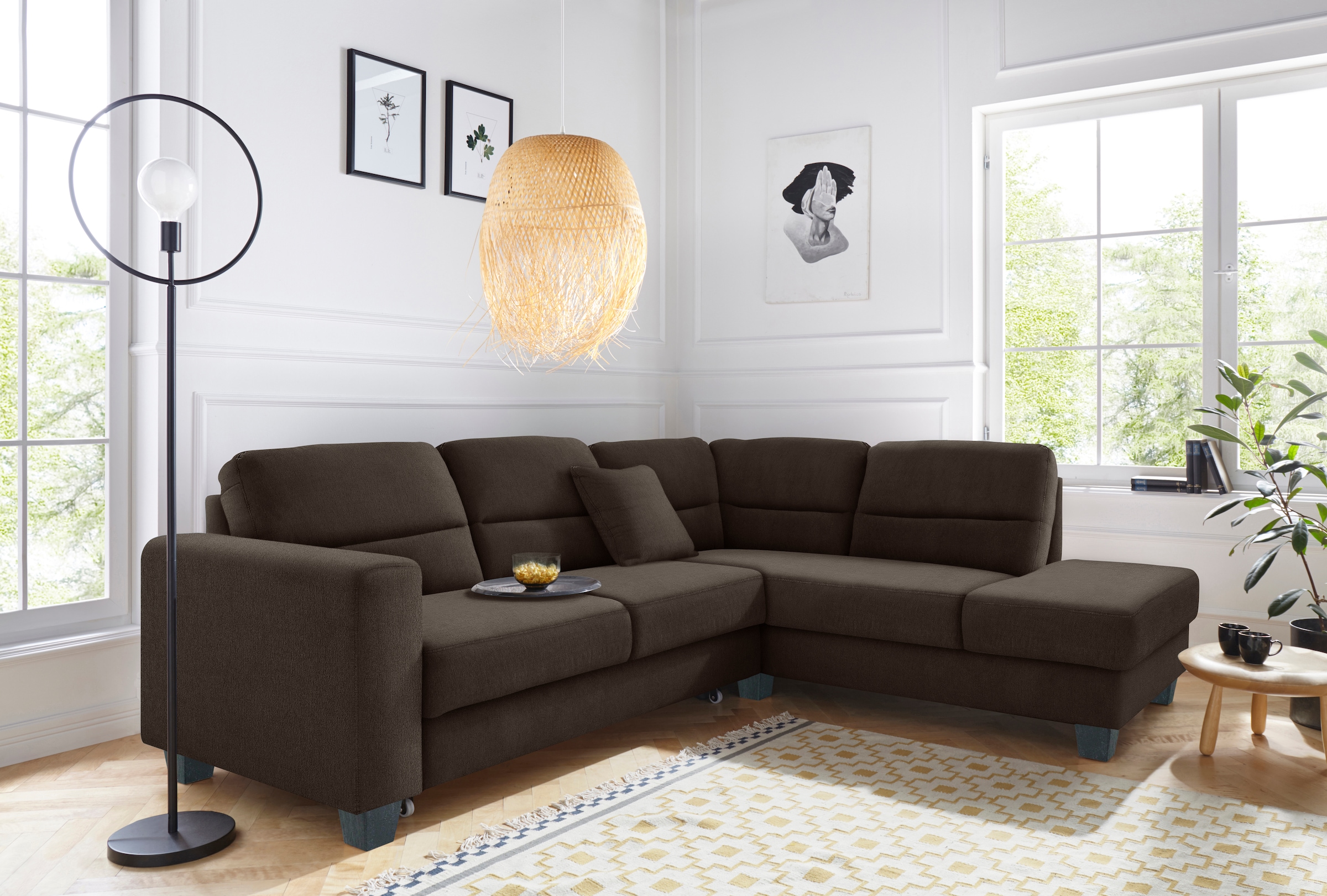 TRENDMANUFAKTUR Ecksofa "Chamber, zeitlos&modern, hoher Sitzkomfort, Breite günstig online kaufen