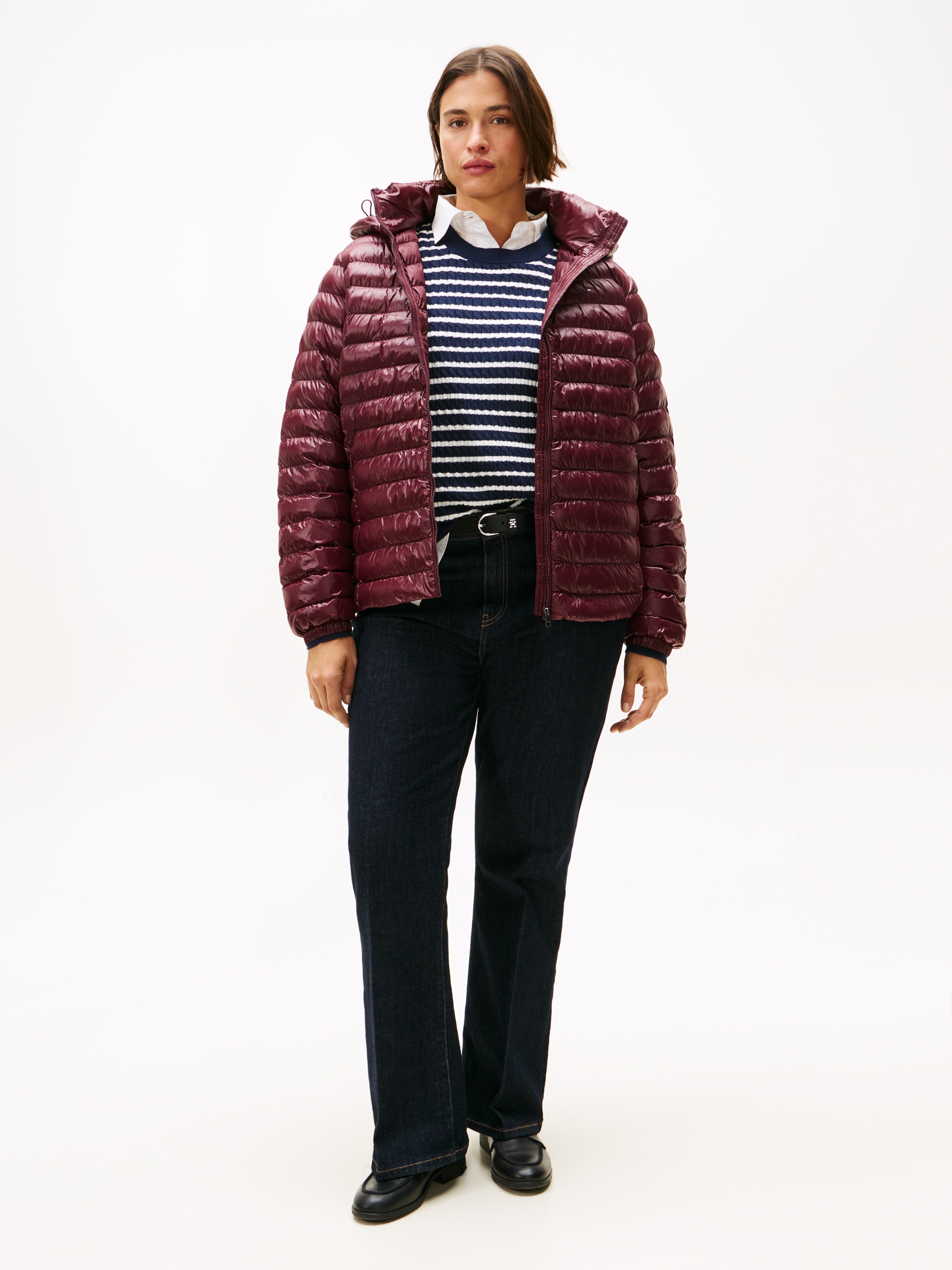 Thumbnail - Tommy Hilfiger Curve Steppjacke "CRV LW PADDED SLIM JACKET" mit Kapuze in großen Größen