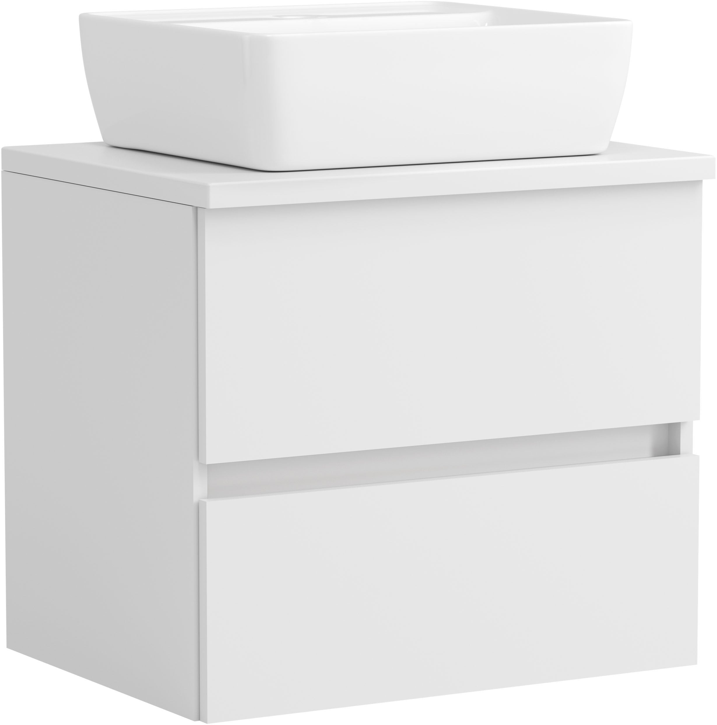 OTTO home "BOZEN, Aufsatz-Waschtisch mit Keramkbecken" Aufsatz-Keramkibecken, grifflose Front