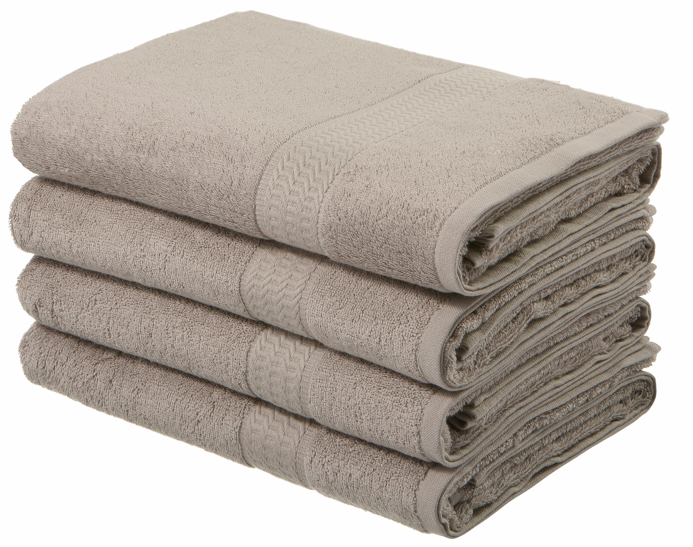 OTTO home Duschtücher "Juna, als Set und Serie erhältlich, 4 Duschtücher, 70x140cm" Handtuch Set, 100% Baumwolle, mit Bordüre, Uni-Farben, weich