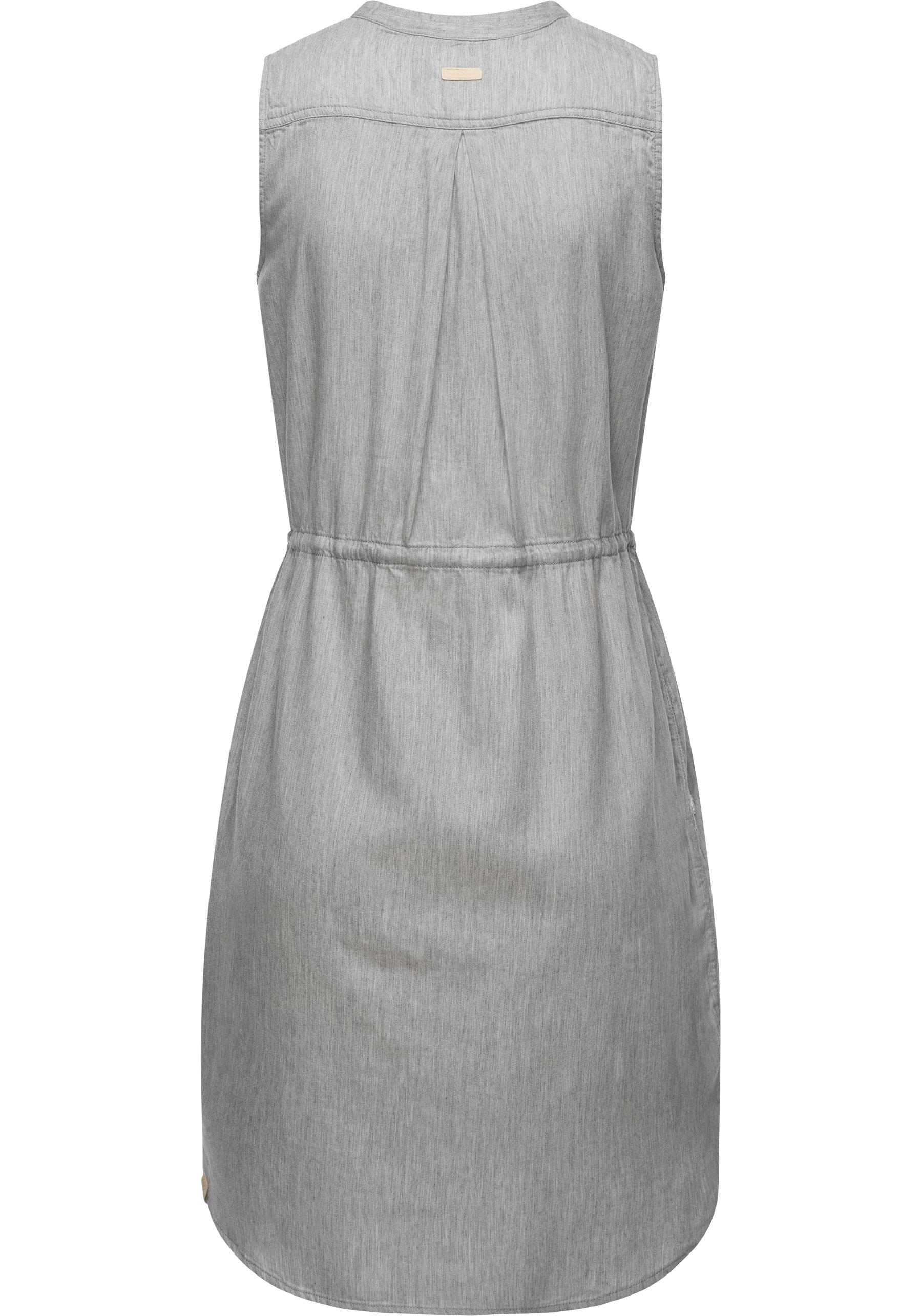 Thumbnail - Ragwear Shirtkleid "Roisin Denim" Ohne Taschen stylisches Sommerkleid mit Bindeband