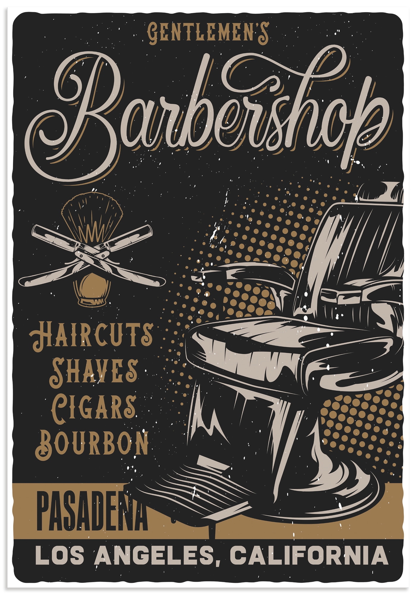 Artland Wandbild "Barbershop Plakat" 1 Stk. tlg. als Alubild, Leinwandbild, Poster, Wandaufkleber in verschied. Größen