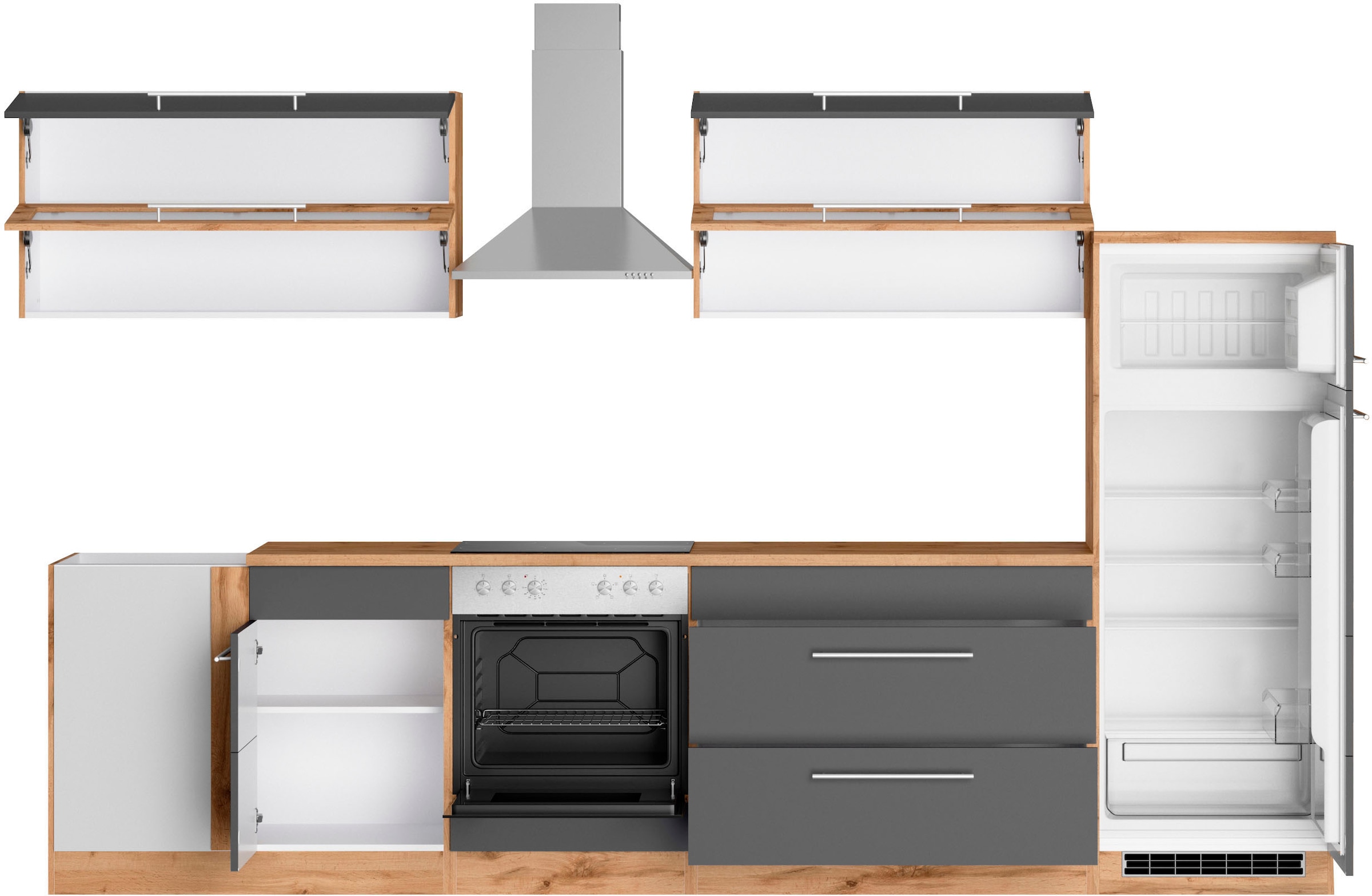 KOCHSTATION Winkelküche »KS-Wien« Stellbreite 220 x 330 cm, wahlweise mit E-Geräten