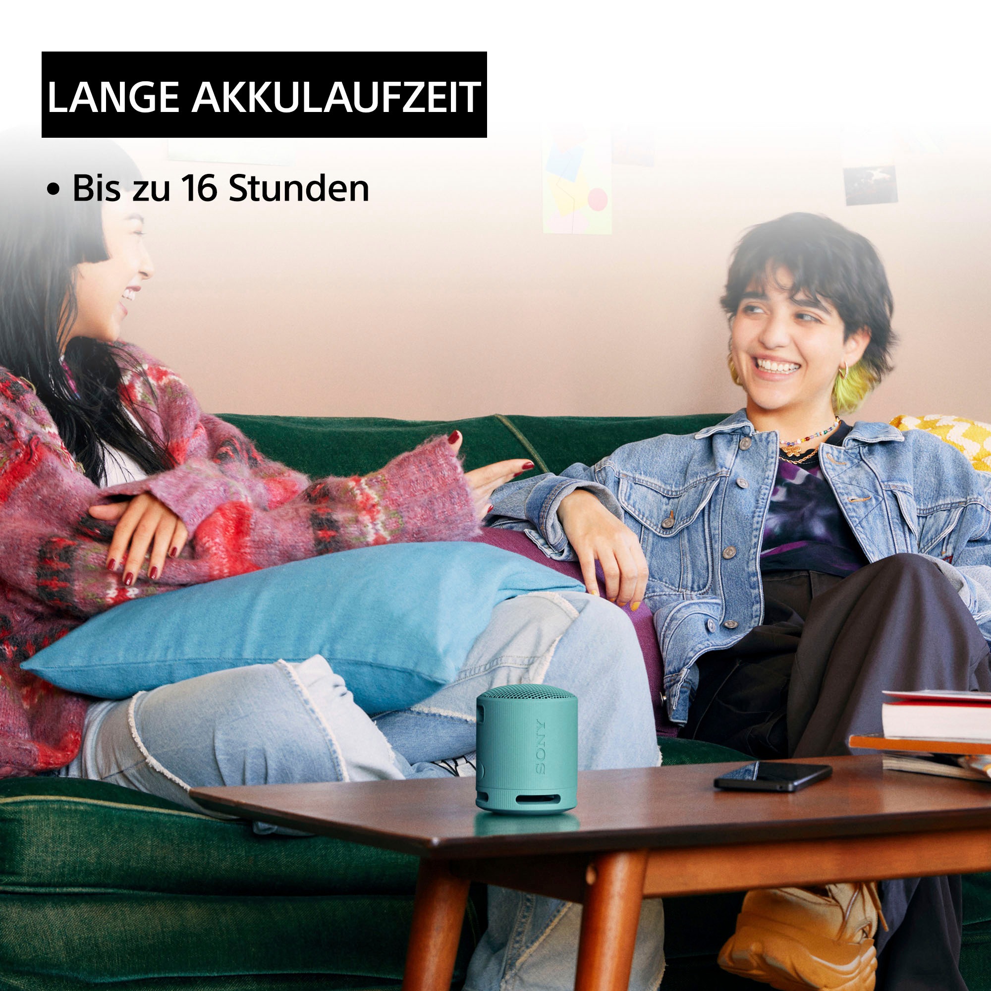 Sony Bluetooth-Lautsprecher »SRS-XB100«, Kabellos, wasser- und staubdicht, 16-Std.-Akku, umweltfreundlich