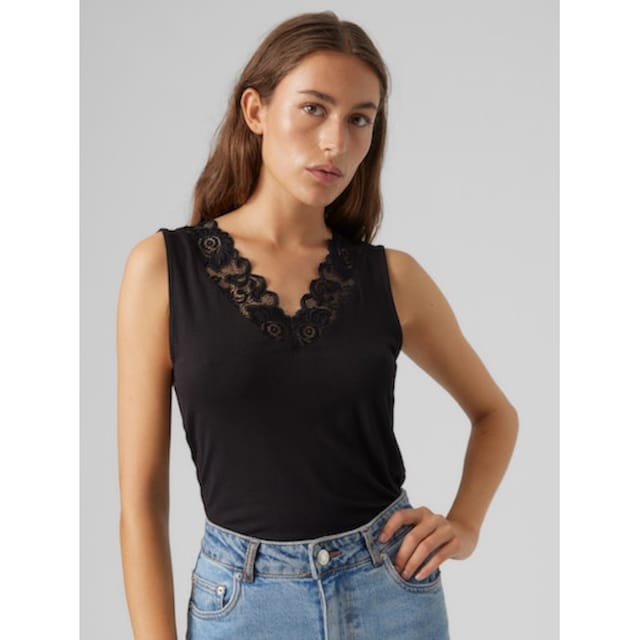 Vero Moda V-Shirt »VMROSA SL V-NECK TOP JRS NOOS« online bestellen | BAUR