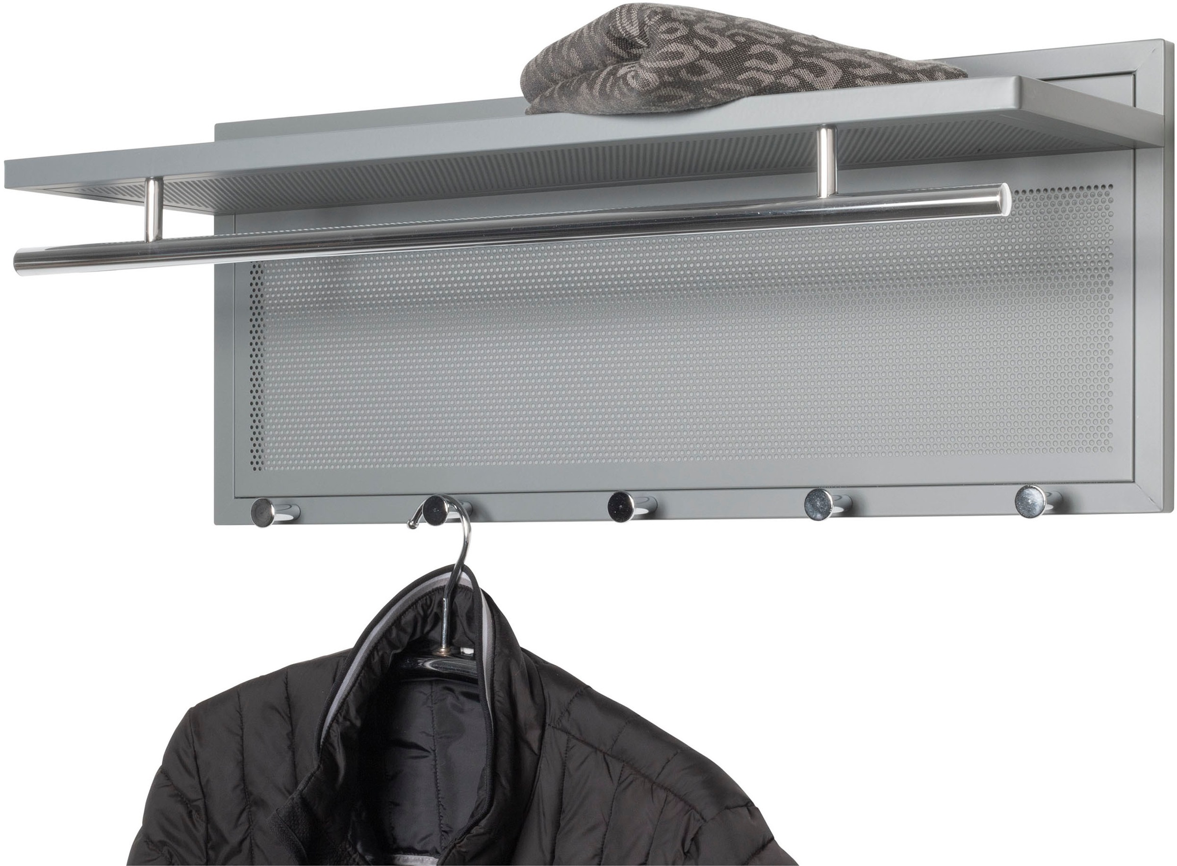 HAKU Wandgarderobe »Wandgarderobe« 1 Stk. tlg. rechteckig- aus Textil Grau - B/T/H 60/50/173 cm