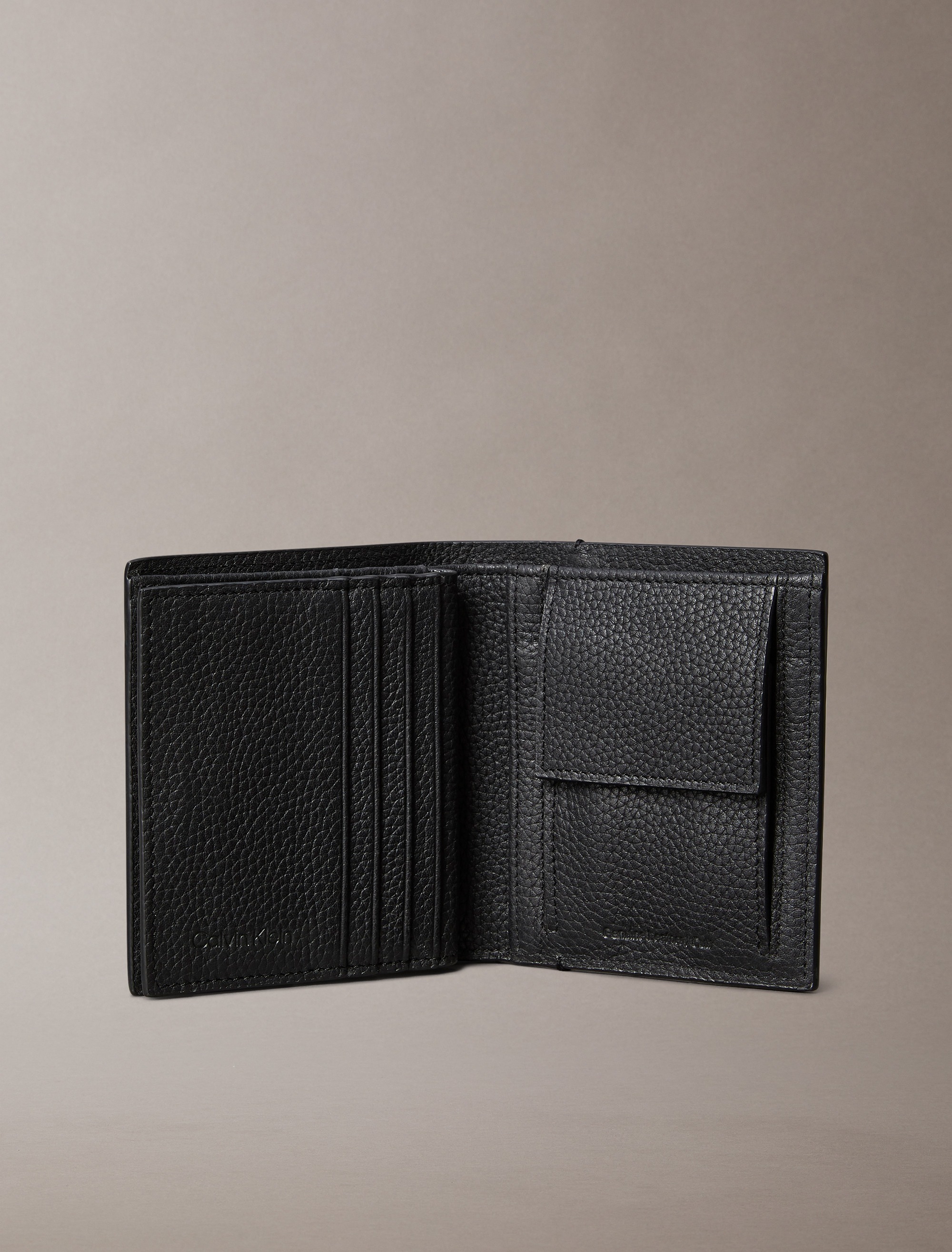 Calvin Klein Geldbörse »FOIL EMBOSS SLIM TRIFOLD w CARD«, Geldbeutel, Herren Portemonnaie mit Logoschriftzug