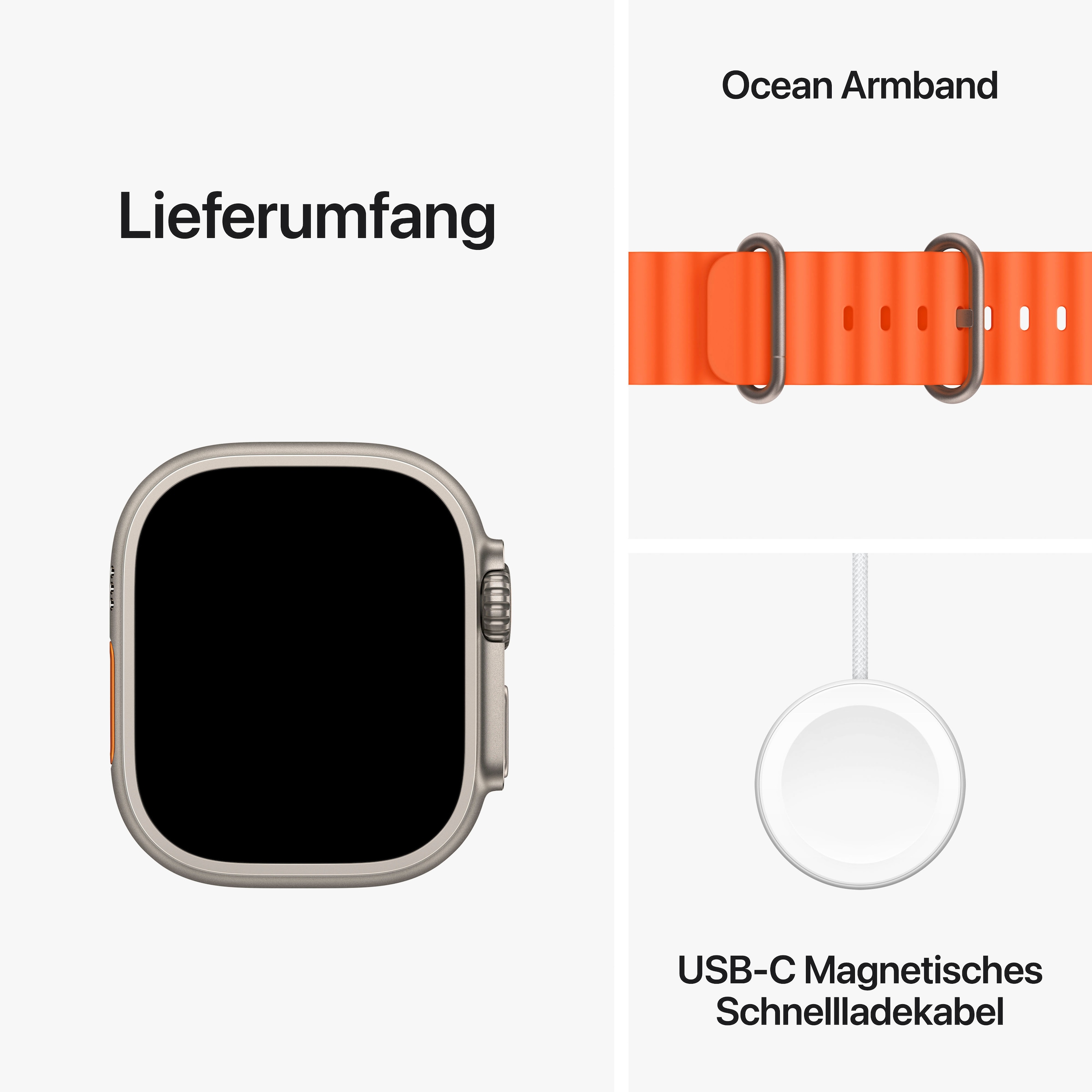 Apple Smartwatch »Watch Ultra 2 GPS 49 mm + Cellular Titanium One-Size«, (Watch OS 10 Ocean Band)