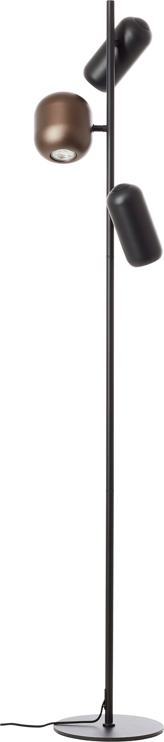 Brilliant Stehlampe »Jane« GU10 1 Stk. H 145 cm, 3x GU10 Fassung, schwenkbar, Metall, schwarz braun