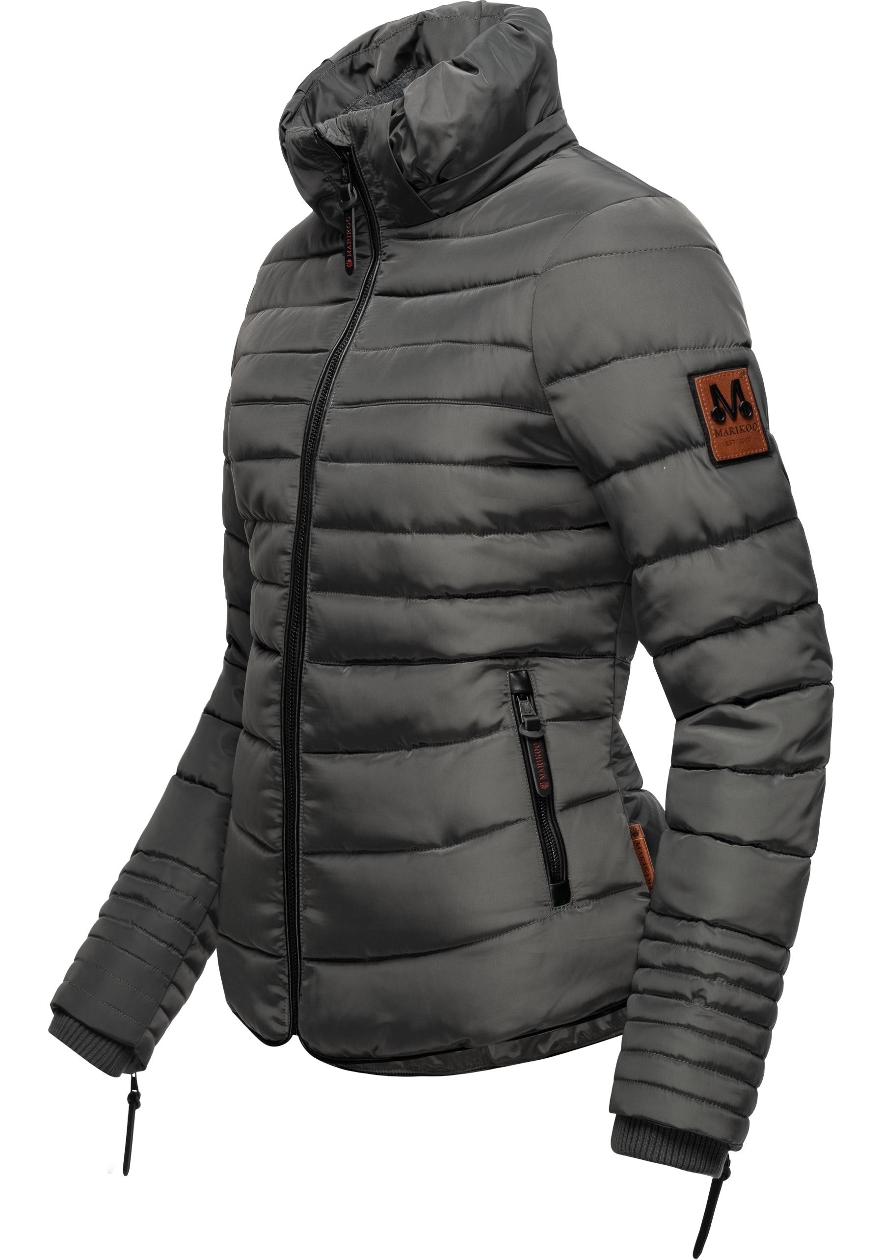 Marikoo Winterjacke »Amber«, mit Kapuze, stylische Steppjacke mit Teddyfutter