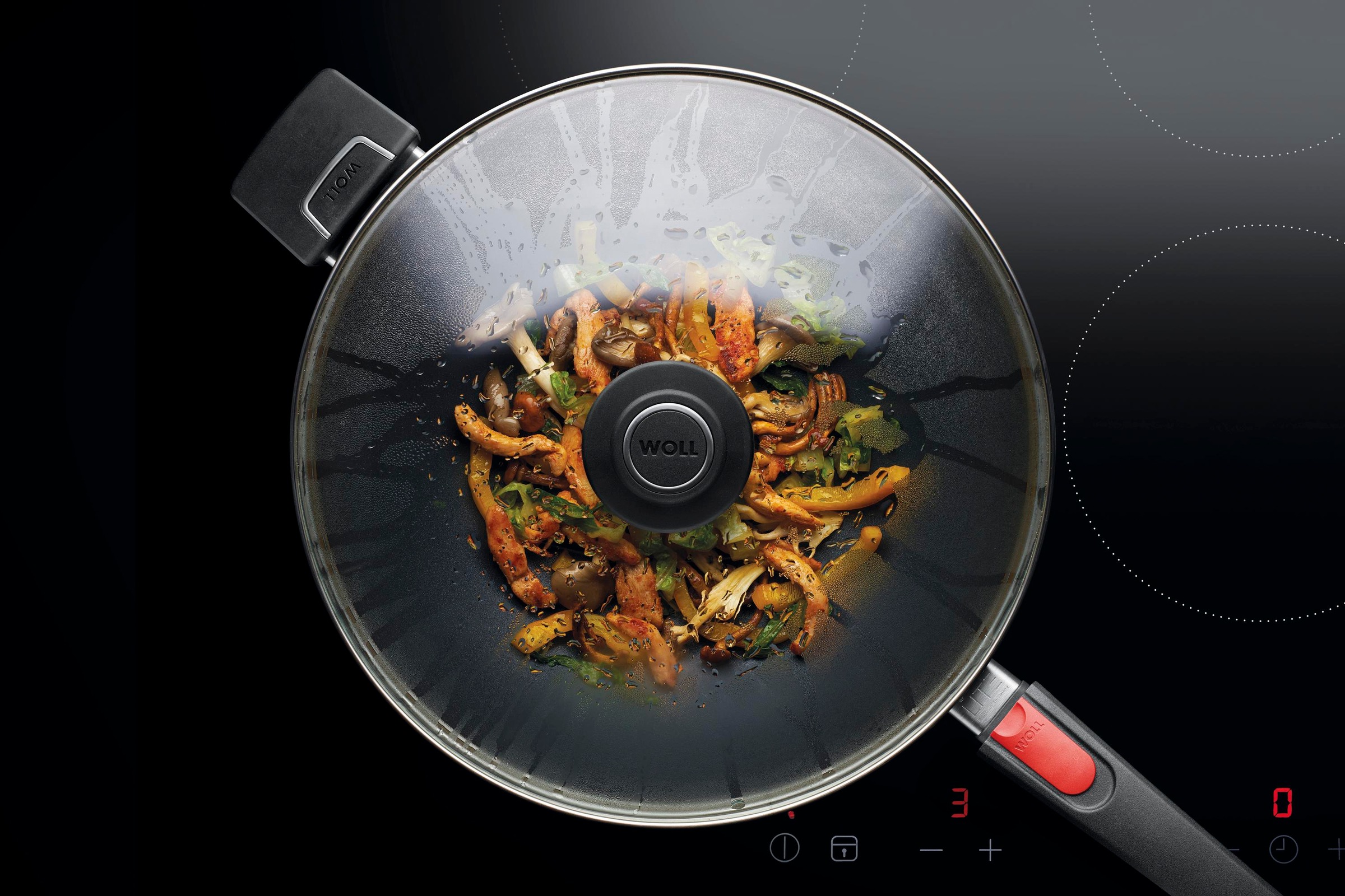 WOLL Wok »Diamond Lite Wok«, Aluminiumguss, abnehmbarer Griff, Induktion