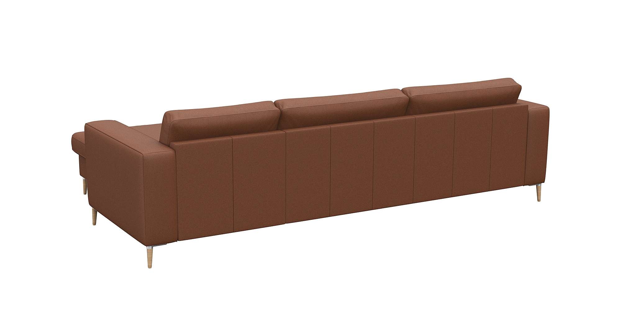 FLEXLUX Ecksofa »Fiore, super Sitzkomfort durch Kaltschaum im Sitz, L-Form«, breite Armlehnen, Kaltschaum, Füße Alu+ Eiche