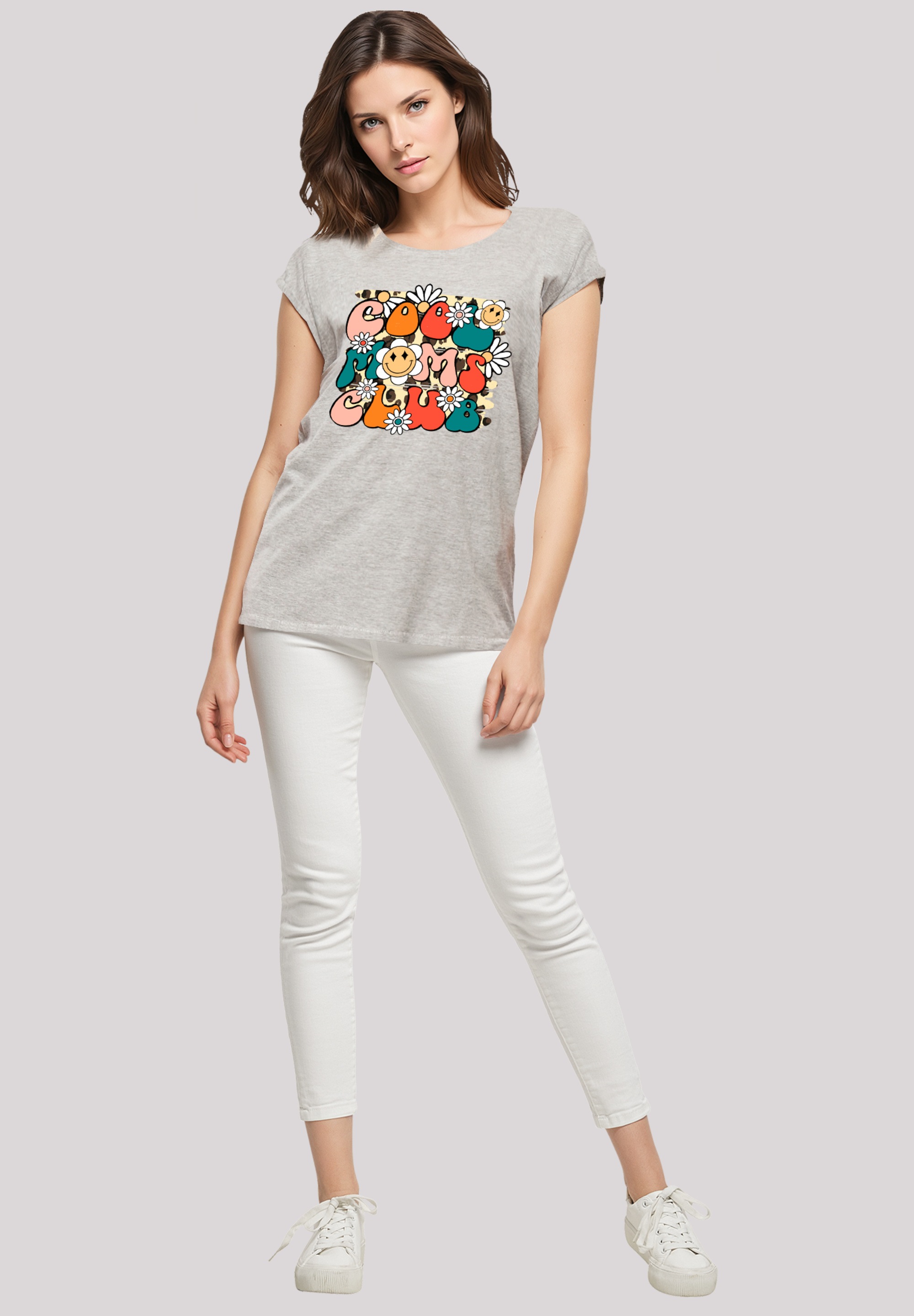 F4NT4STIC T-Shirt »Mothers Day Cool Moms Club Retro Typography Floral Design«, Premium Qualität