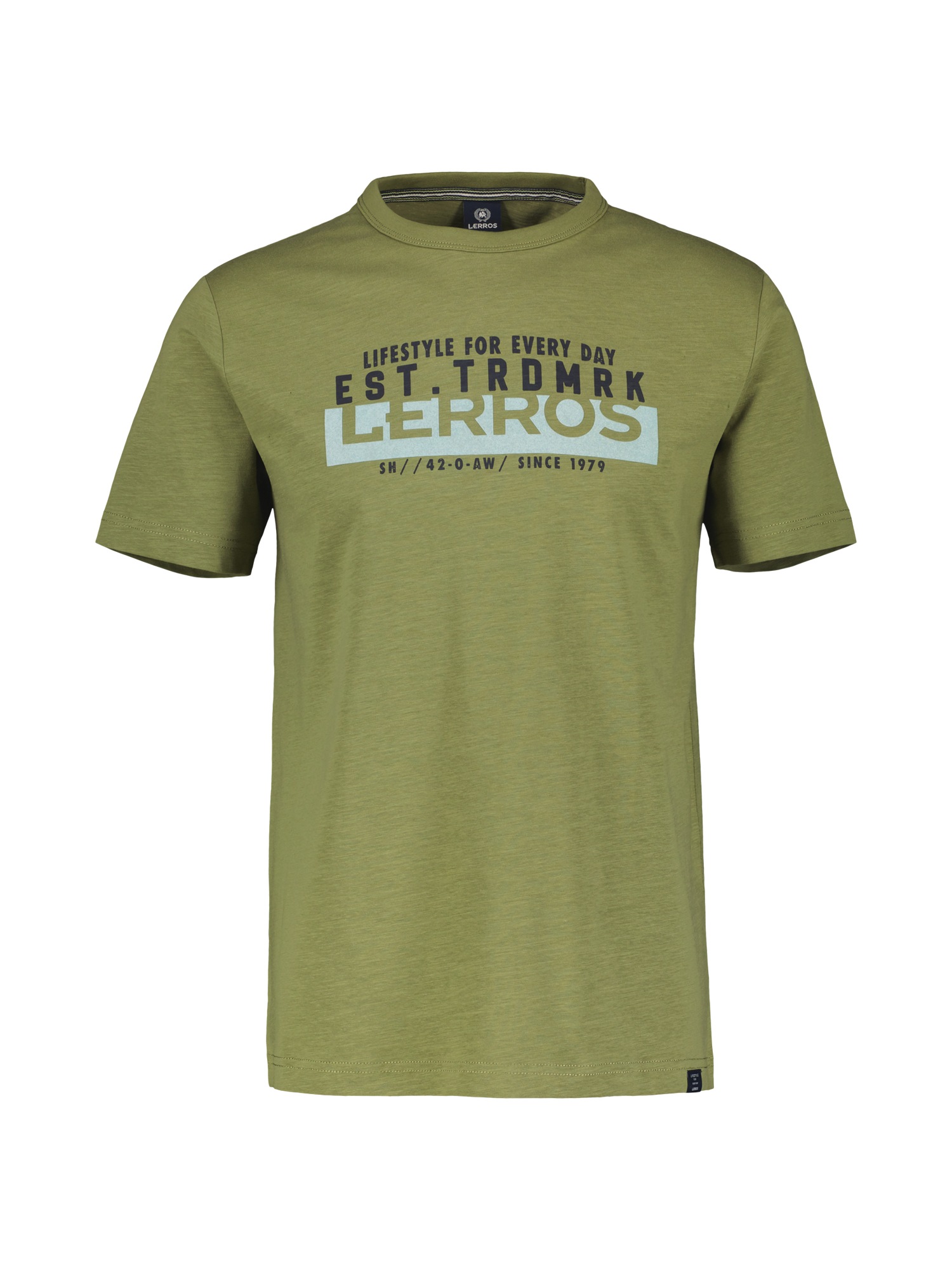 LERROS T-Shirt »LERROS Unifarbenes T-Shirt mit Print«