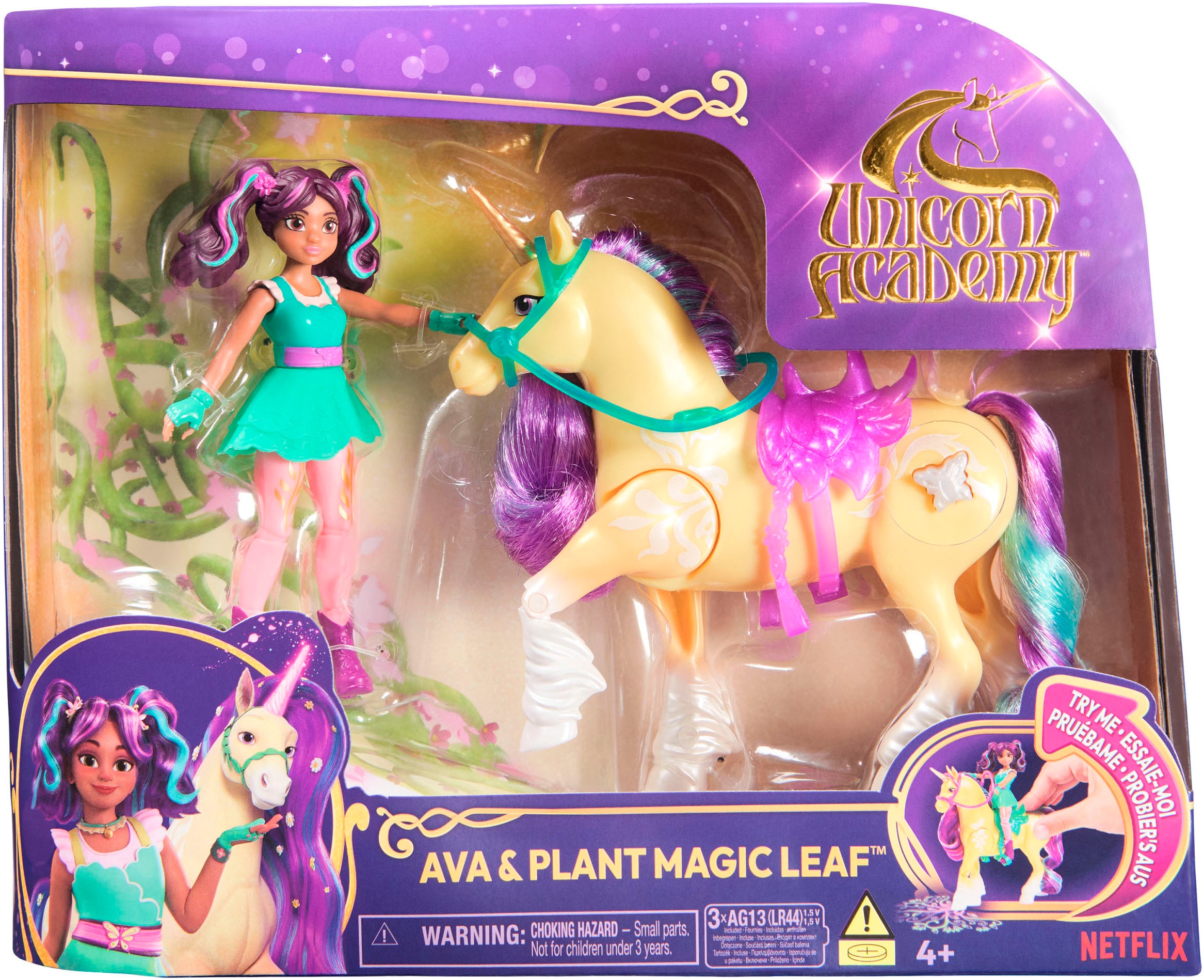 Spin Master Anziehpuppe »Unicorn Academy - Ava & Pflanzen-Magie Leaf«, mit echter Mähne und Leuchteffektt