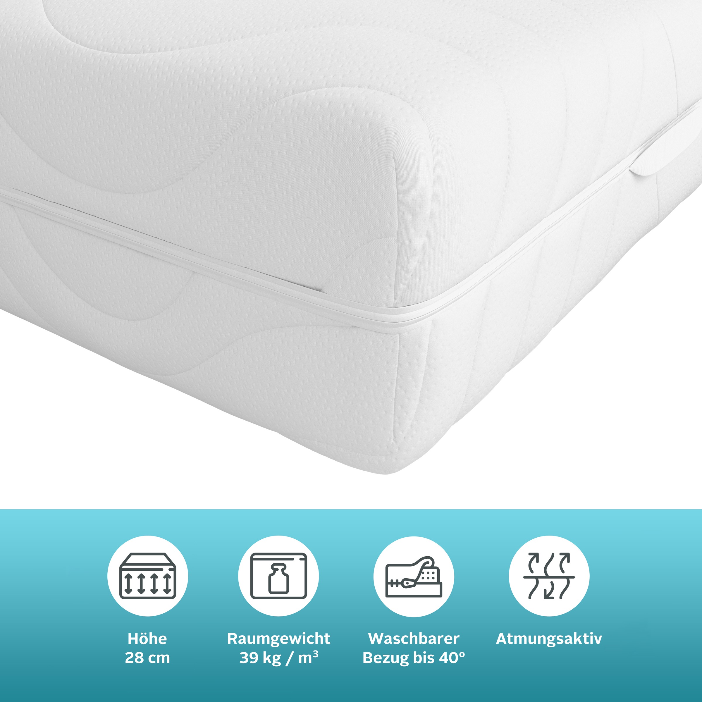 Thumbnail - Älgdröm Komfortschaummatratze "NEUHEIT, PREMIUM Lasse, Matratze 90x200 cm & weitere Größen" 28 cm hoch 1 Stk. tlg. Wende...