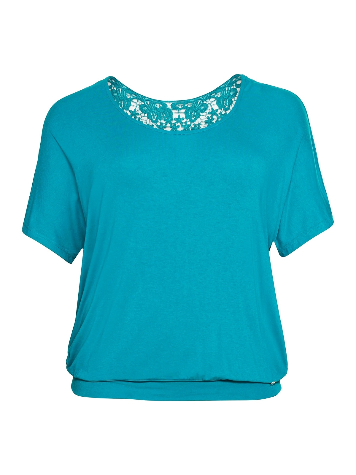Sheego T-Shirt | elastischem mit Bund Häkeleinsatz bestellen Größen«, und »Große BAUR für