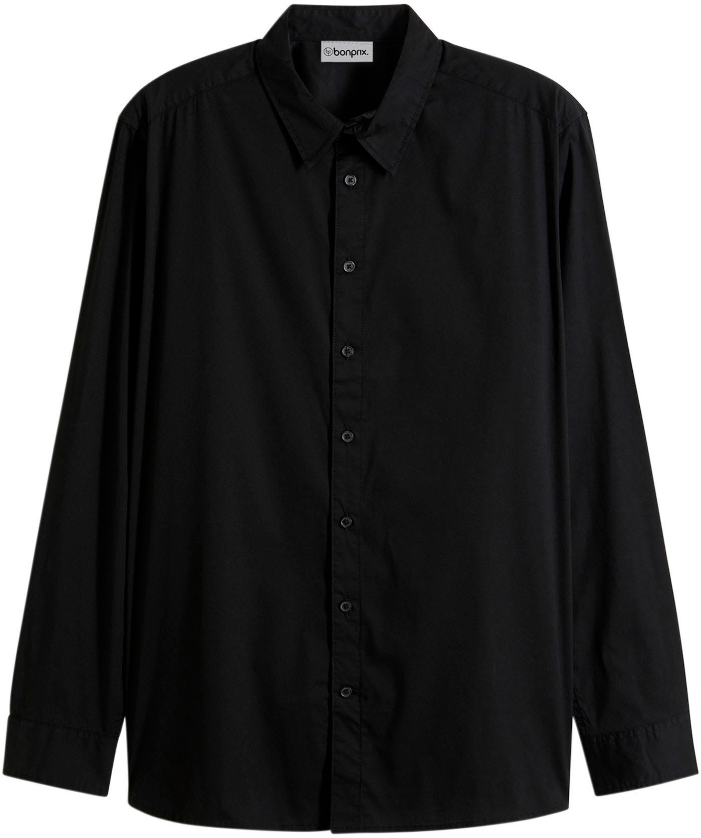 bonprix Langarmhemd Regular Fit, aus Baumwolle, Polyamid und Elasthan, Kentkragen