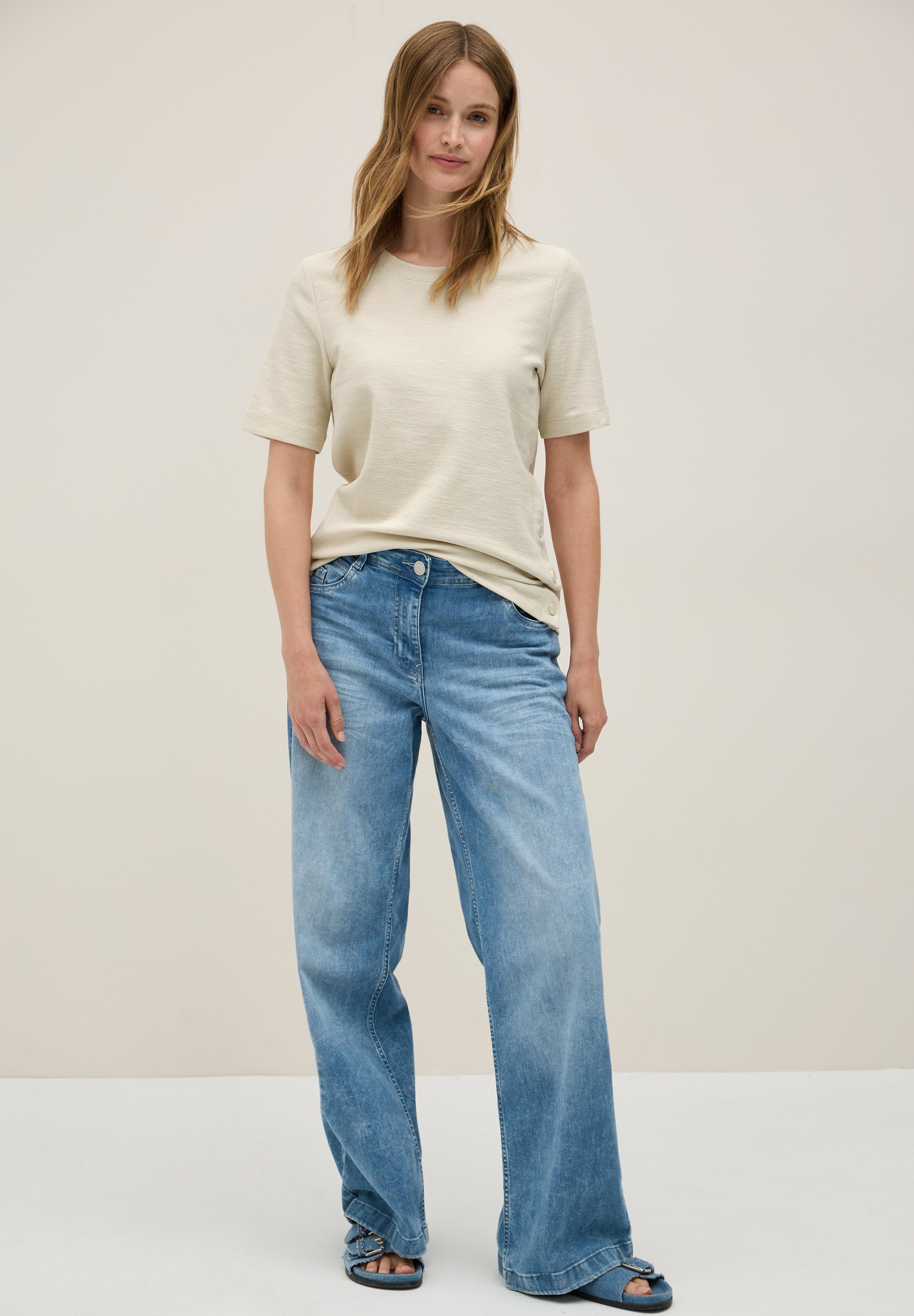 Cecil T-Shirt, mit Knopf Details