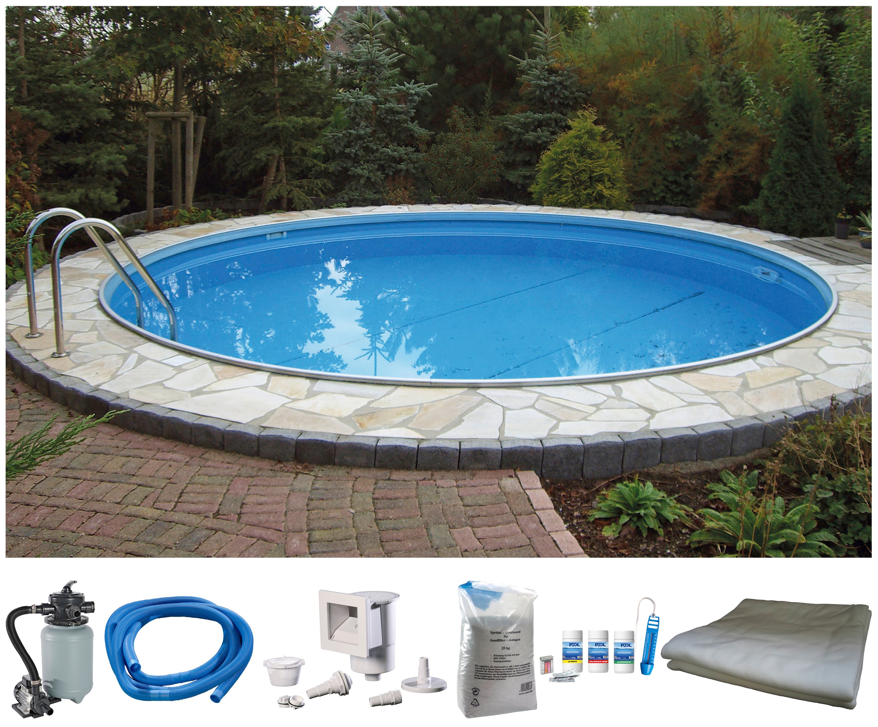 my POOL BWT Rundpool "PREMIUM inkl. umfangreichem Zubehör" Höhe 120 cm, in verschiedenen Größen erhältlich