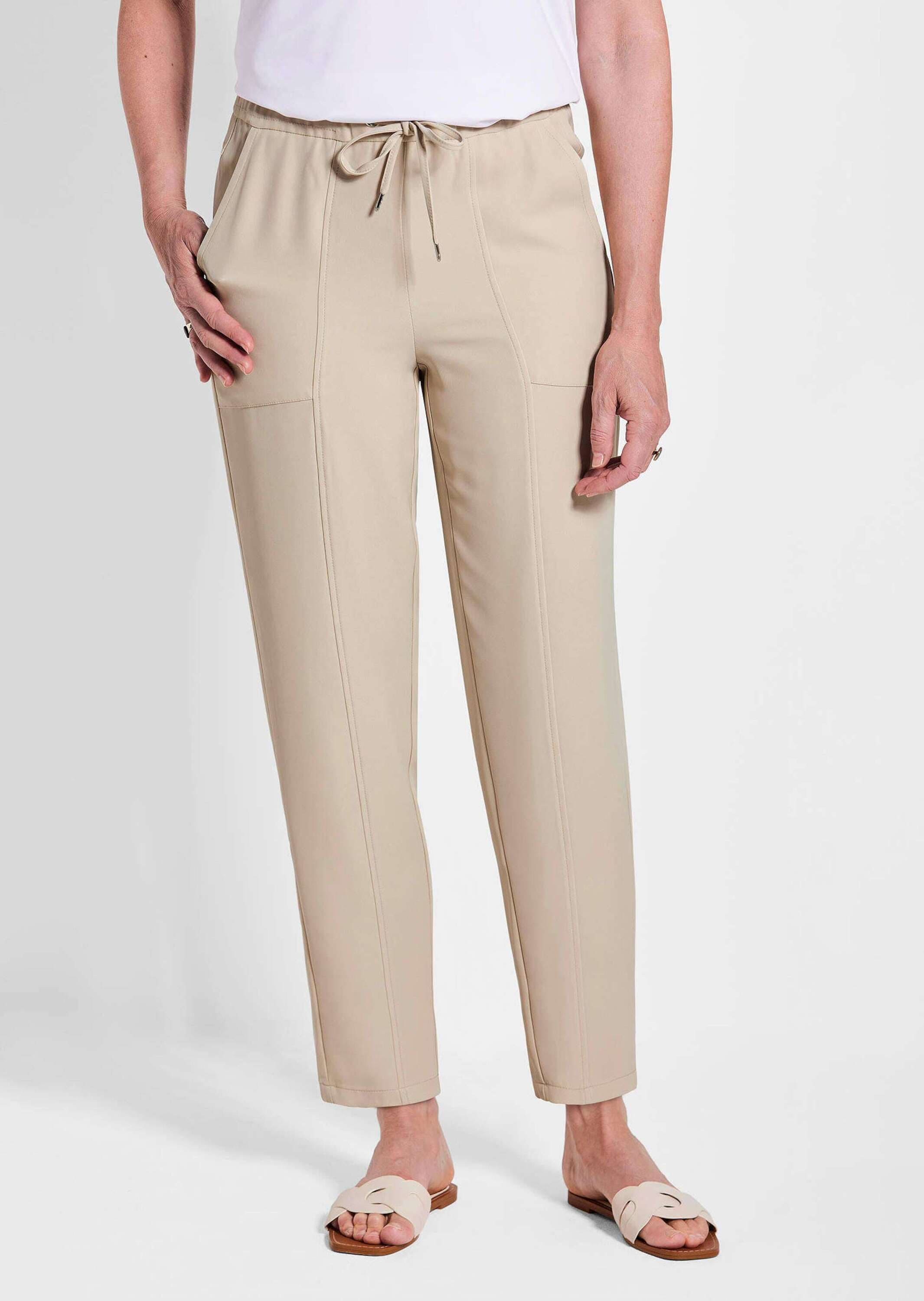 GOLDNER Schlupfhose »Kurzgröße Braune Cargo-Schlupfhose SARA«