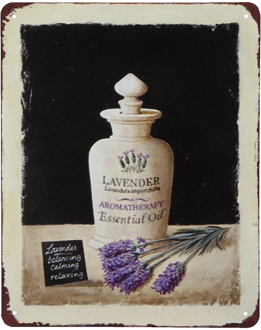 Ambiente Haus Metallbild "Parfüm Flasche" 1 Stk. tlg. mit Lavendel