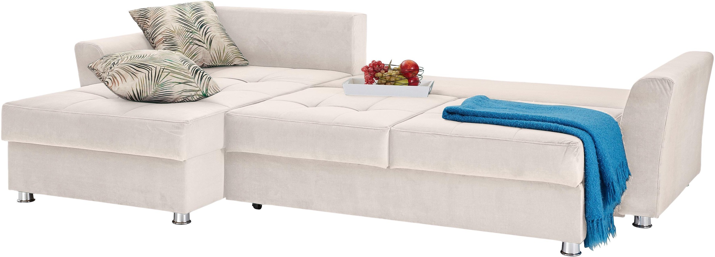 INOSIGN Ecksofa »Torben L-Form«, inkl.Bettfunktion und Bettkasten, Ottomane rechts/links montierbar