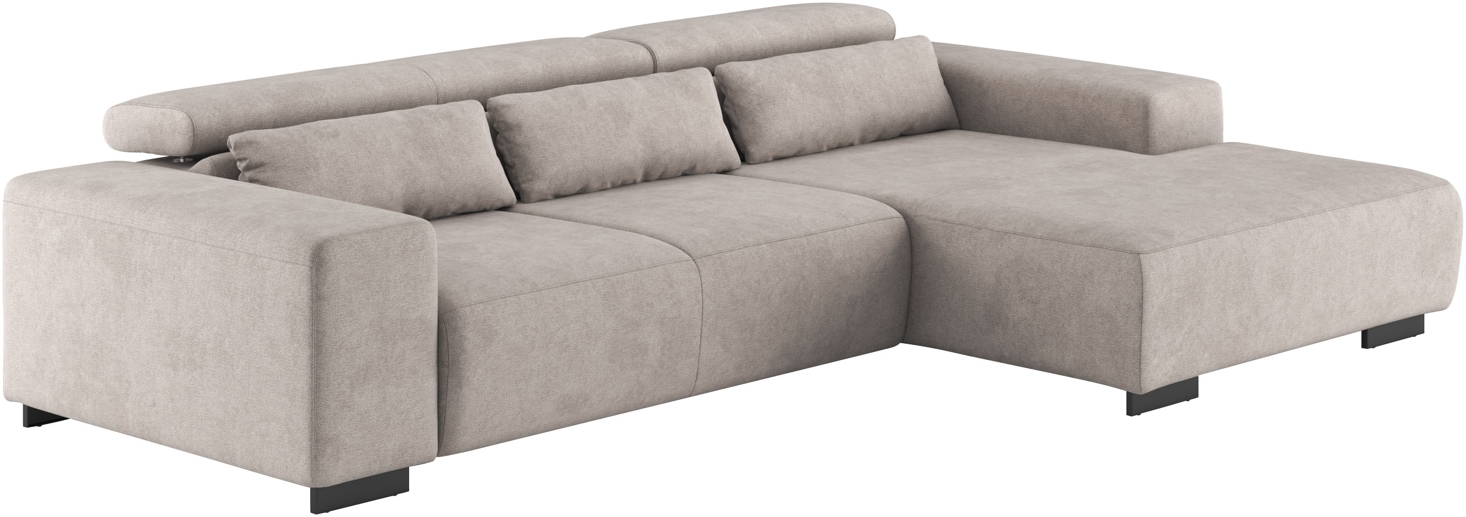 Thumbnail - COTTA Ecksofa "Side L-Form, mit Kopfteilverstellung & 3 Nierenkissen", optional motorische Sitztiefenverstellung