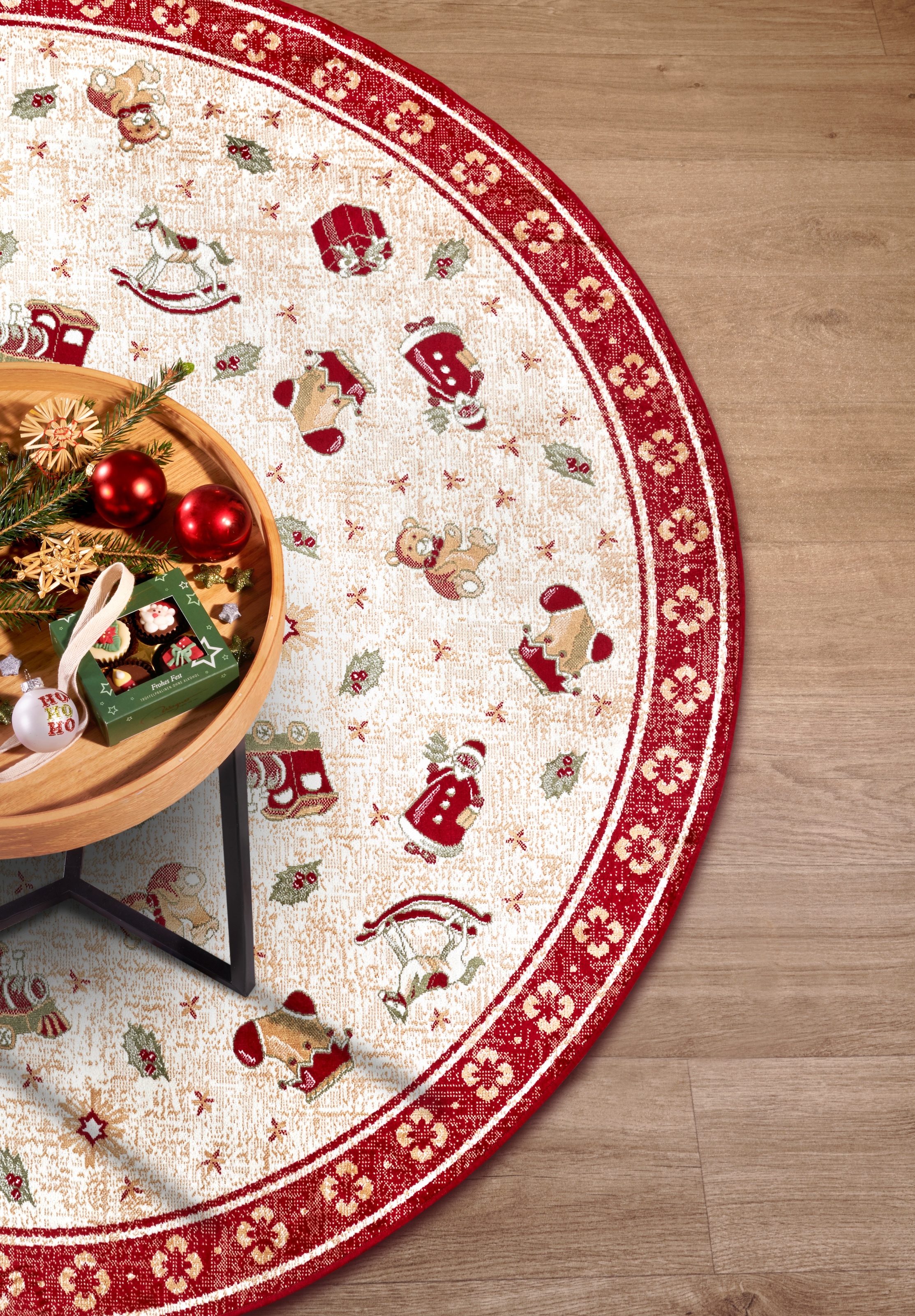 Villeroy & Boch Teppich »Nostalgic Shine Toy's Delight, eckig, rund und Läufer«, rechteckig, 6 mm Höhe, Weihnachten, Wohnzimmer, Flur, Geschenk, Toys Delight, Dekoration