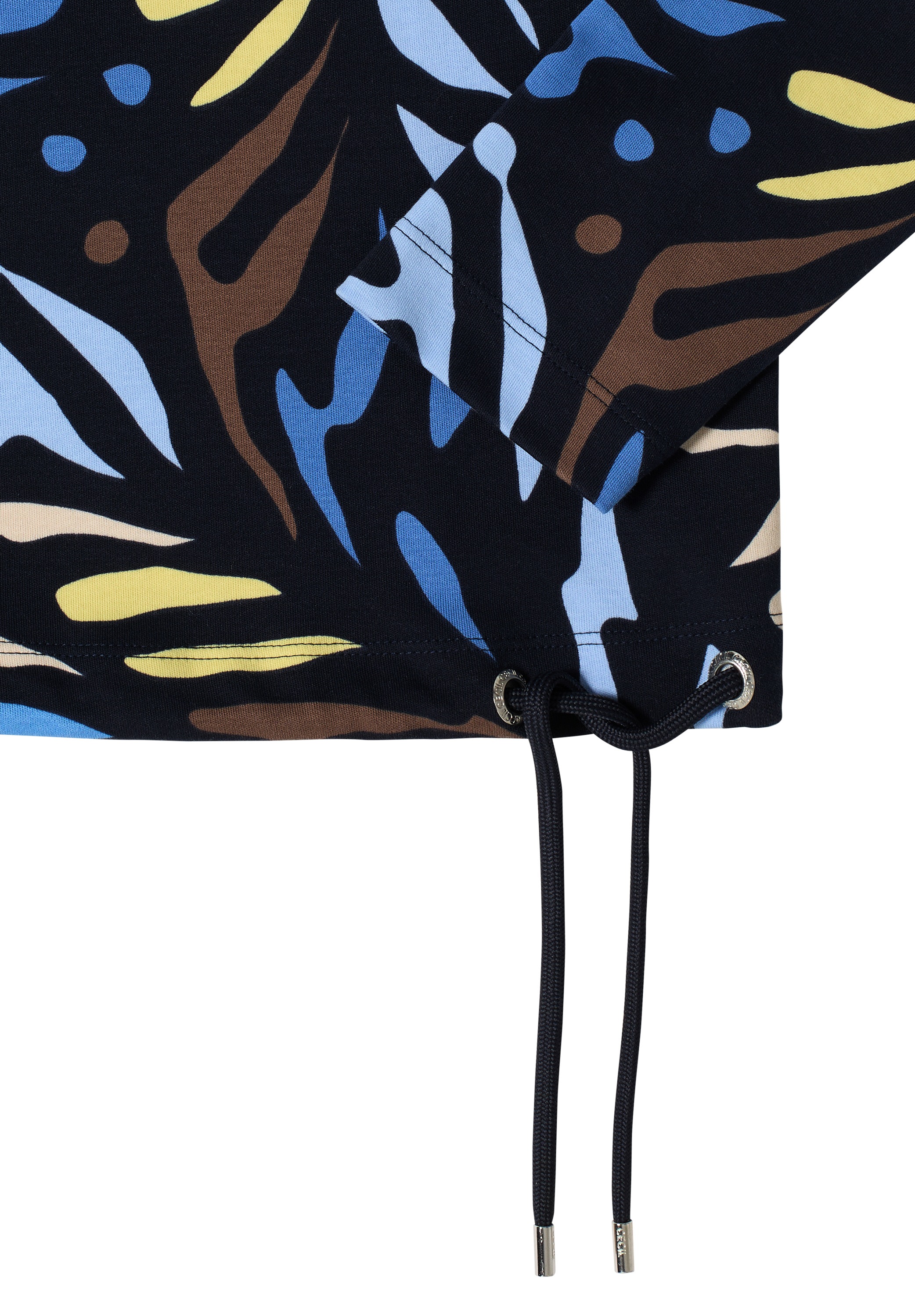 Cecil Langarmshirt mit grafischem Allover-Muster und seitlichem Kordelzug