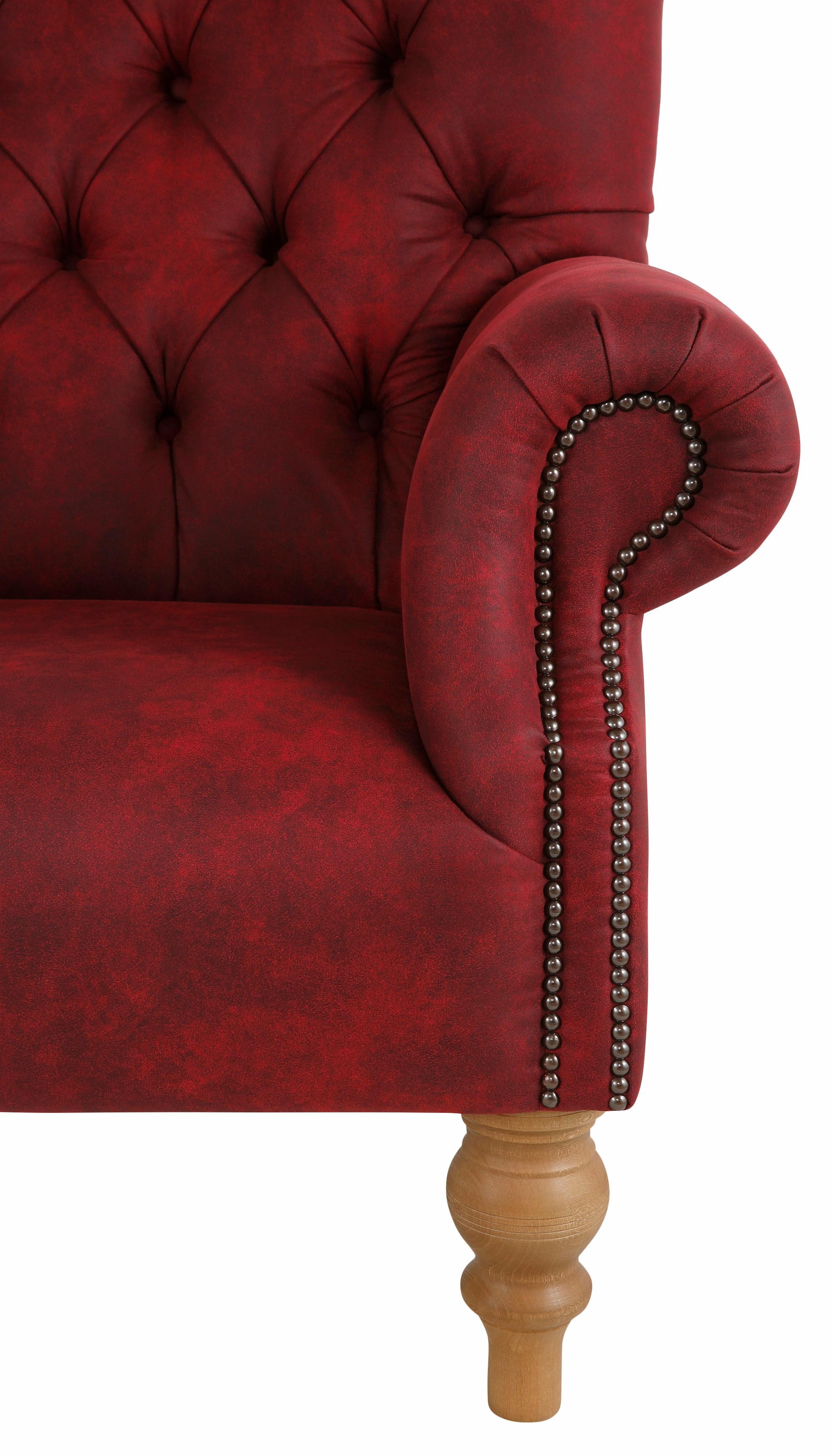 Home affaire Sessel »Lord« mit echter Chesterfield-Knopfheftung und Ziernägeln