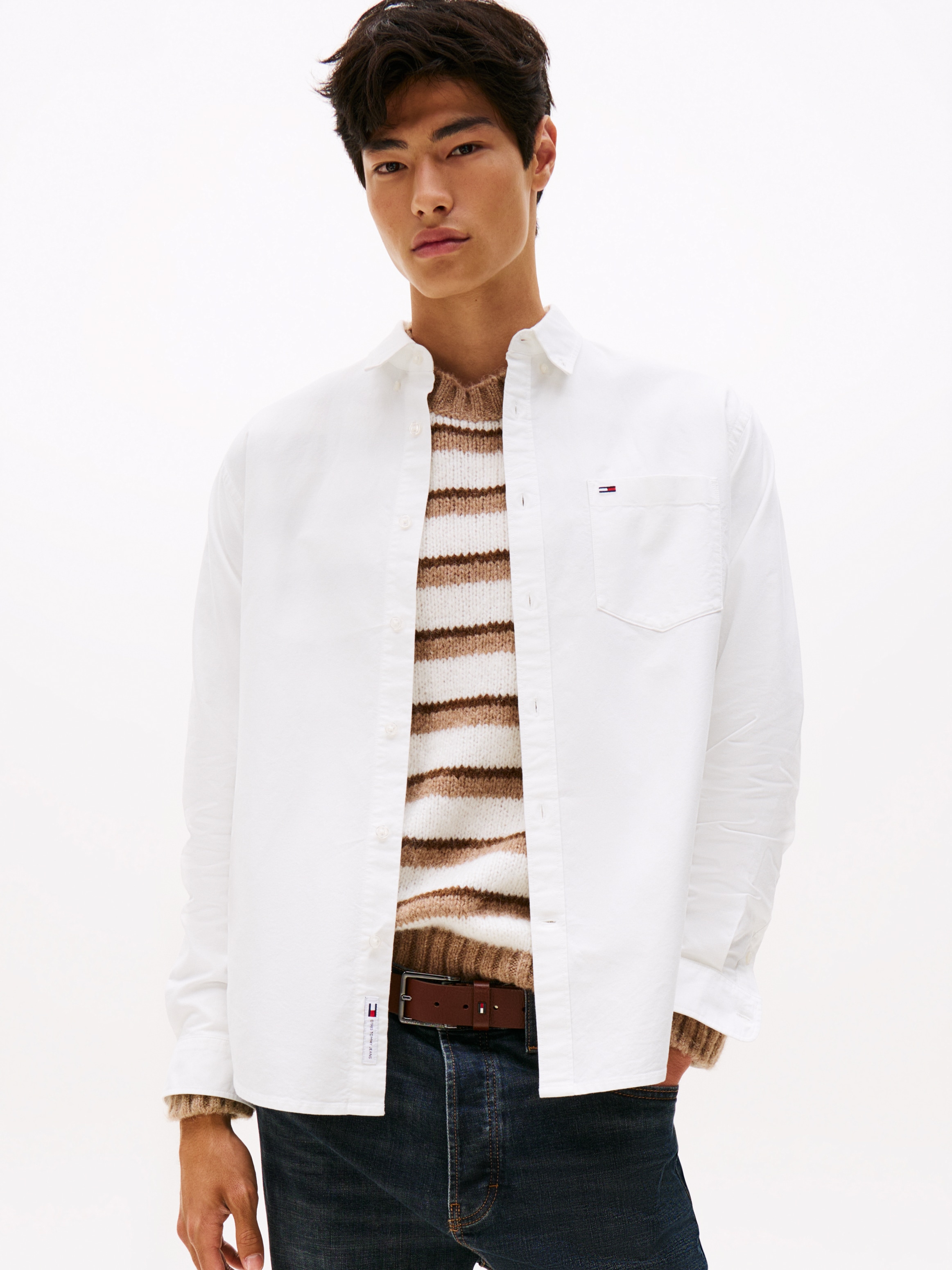 Tommy Jeans Langarmhemd "TJM OXFORD", relaxed fit, Button-down-Kragen günstig online kaufen