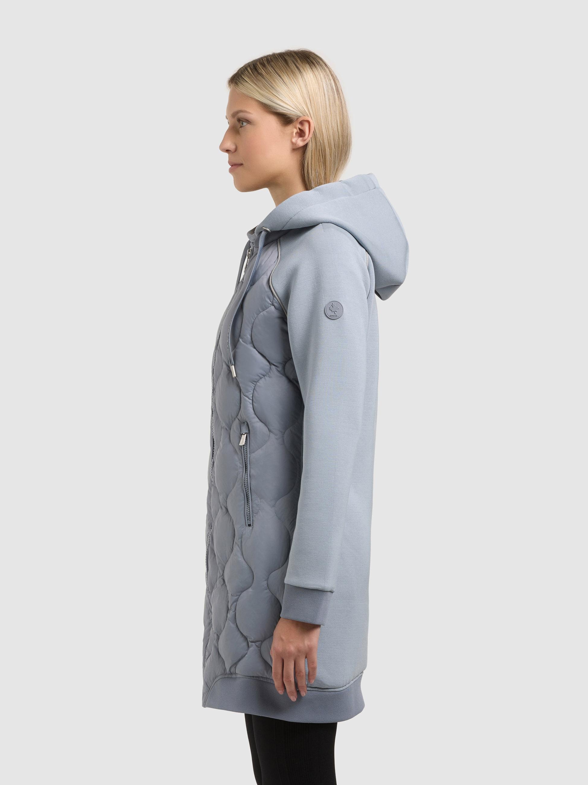 khujo Kurzmantel »Nora« Materialmix-Mantel mit abnehmbarer kapuze