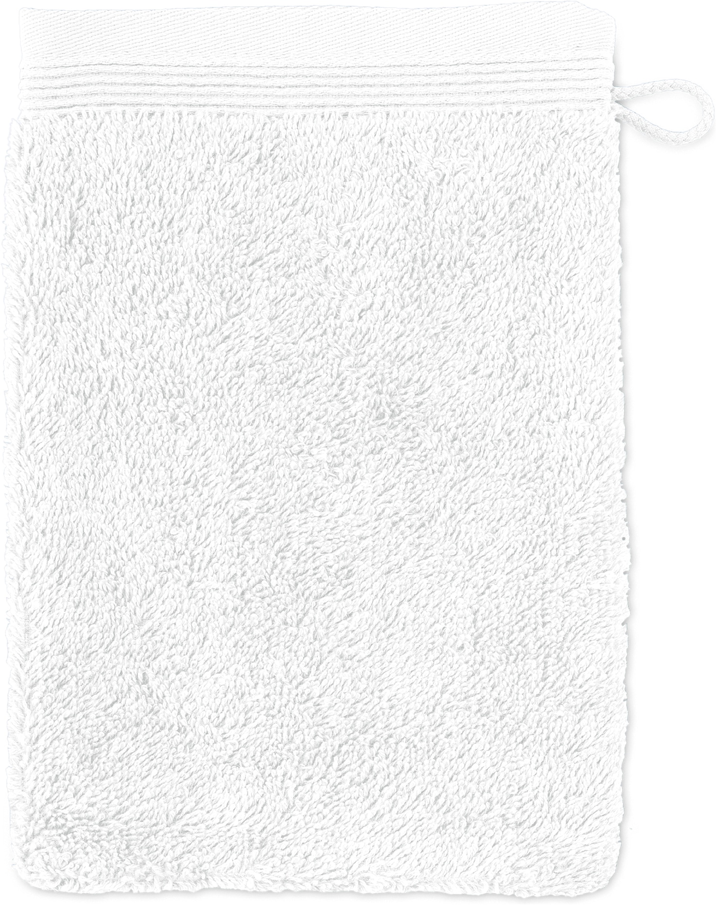 Möve Waschhandschuh "Superwuschel 100% Premium Cotton Baumwolle" mit Biesenbordüre und praktischem Kordelaufhänger, einfarbig, weich