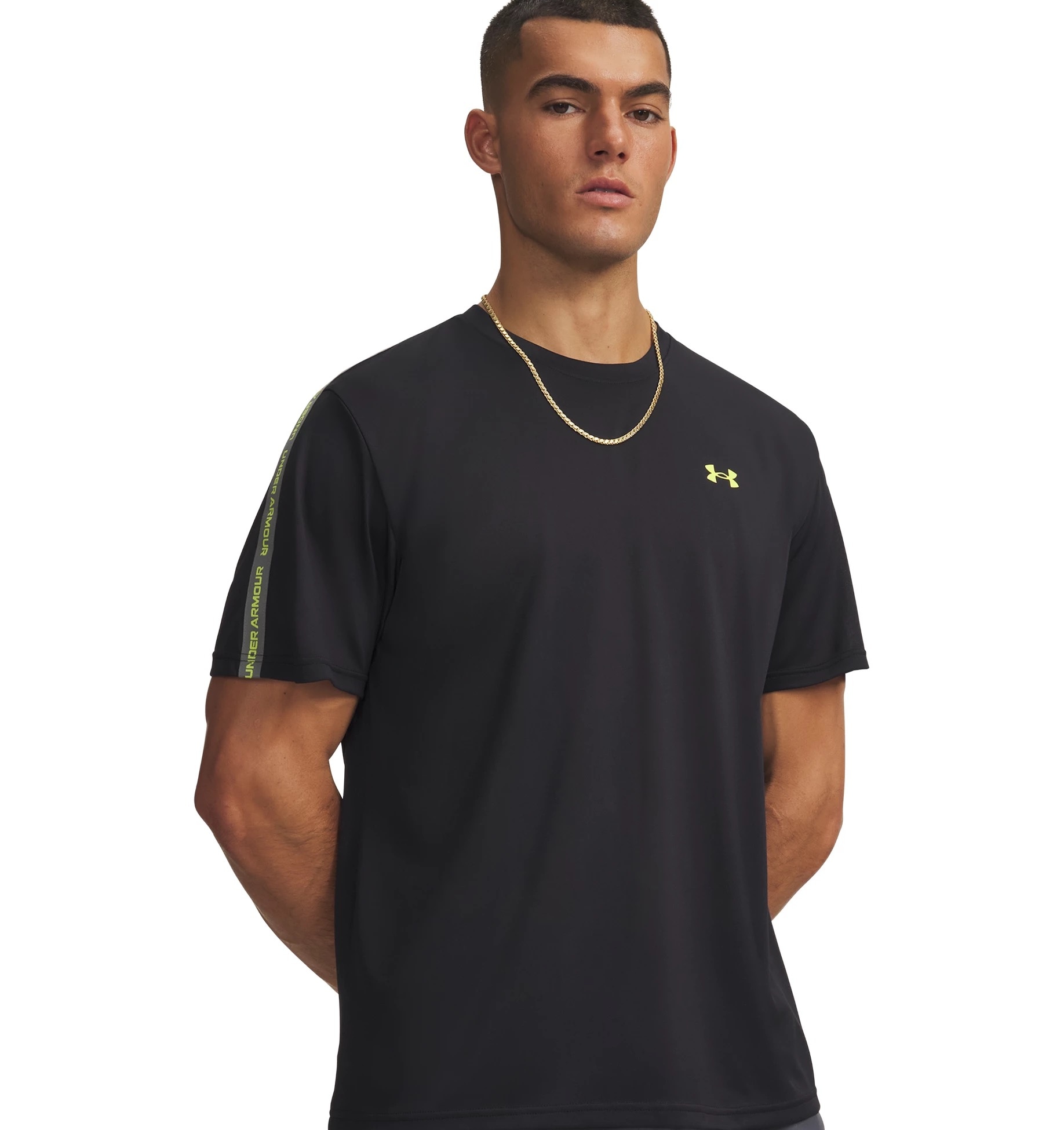 Under Armour Trainingsshirt "UA TECH TAPING SS" schnell trocknendes Polyester, atmungsaktives Material