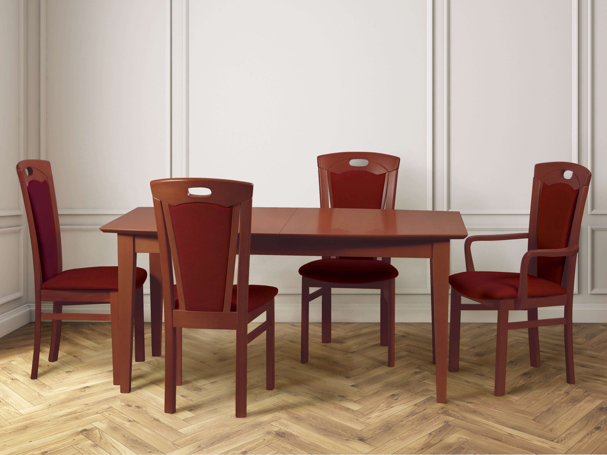 Home affaire Esszimmerstuhl »FERDI, Armlehnstuhl, Made in Italy, Massivholz«, 1 St., Feinstruktur, Bezug Feinstruktur (wasser-und fleckabweisend) oder Struktur