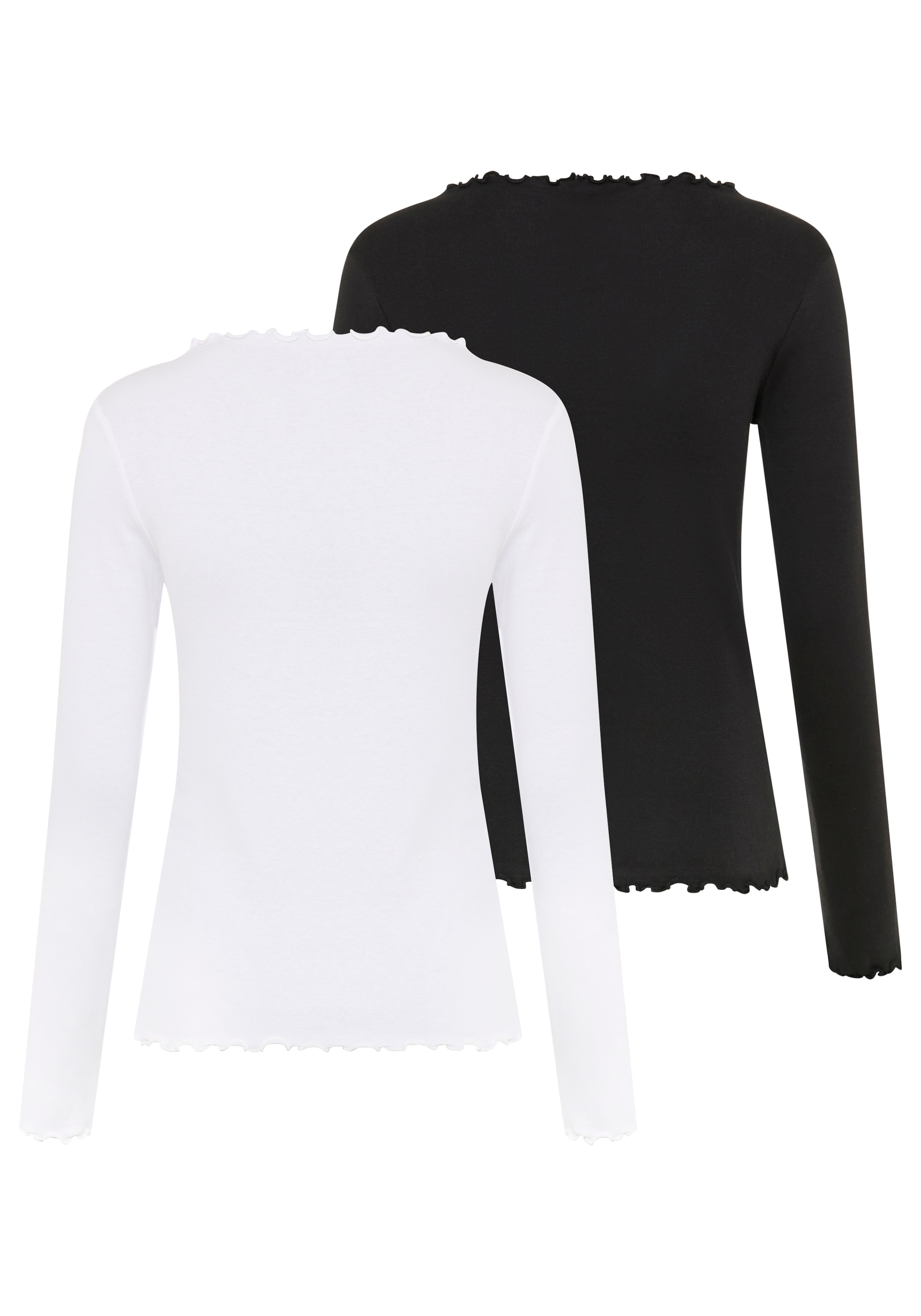 Flashlights Langarmshirt 2er- Pack,  sehr figurbetonte Passform,  gekräuselter Ausschnitt
