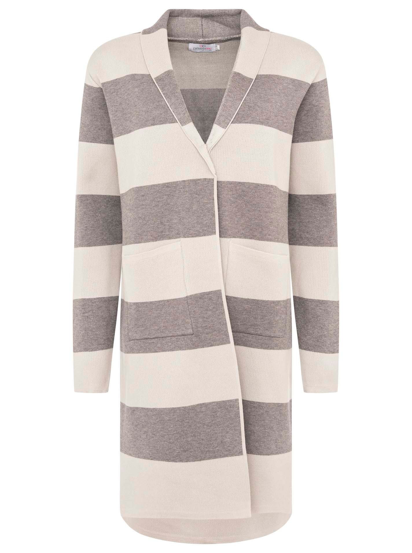 Zwillingsherz Cardigan ""Streifen & Schalkragen"", gestreifte Strickjacke m günstig online kaufen