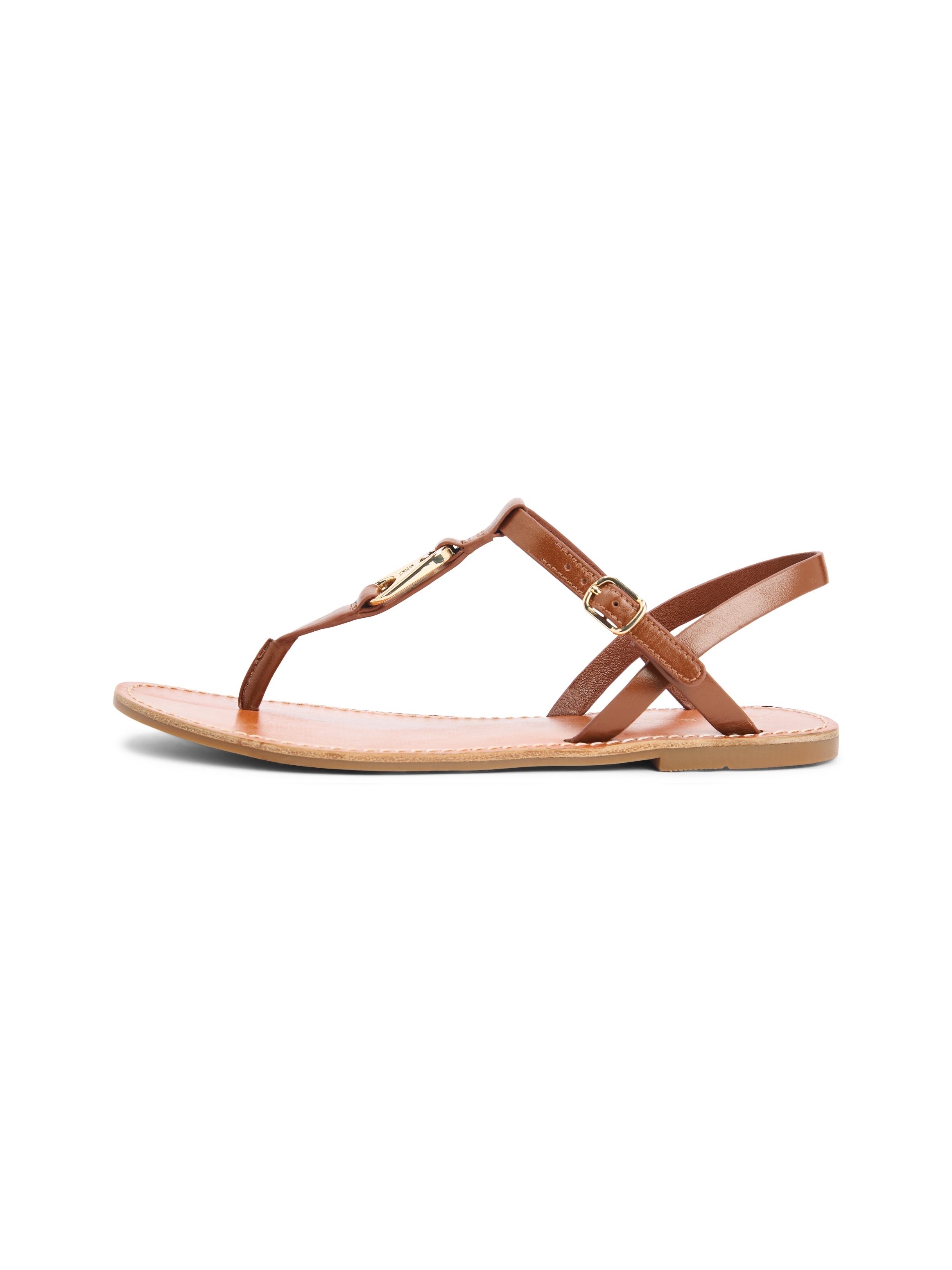 Tommy Hilfiger Riemchensandale »LEATHER THONG SANDAL«  Sommerschuh, Sandalette mit Schmucklogo