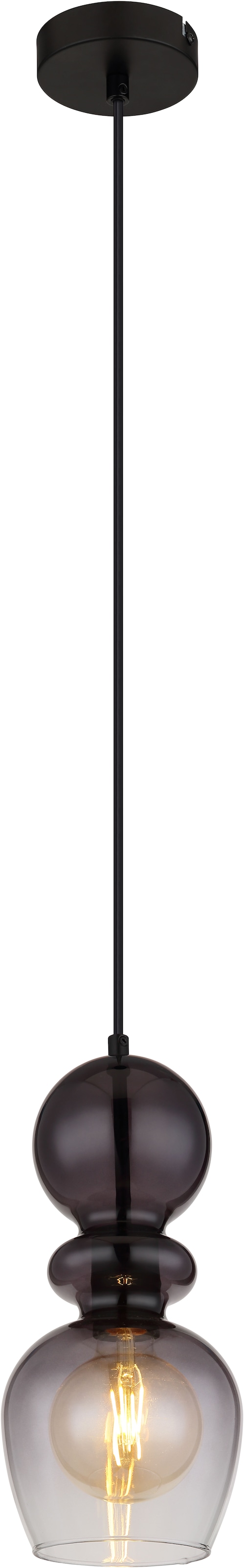 GLOBO LIGHTING Hängeleuchte »CLARITY«, Leuchtmittel E27 | ohne Leuchtmittel, Hängeleuchte/Pendelleuchte/Wohnzimmer/rund/bauchiges Glas