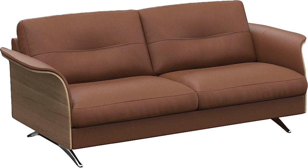 FLEXLUX 2,5-Sitzer »Glow Sofa, Couch,«, Premium-Sitz: Kaltschaum & Federkern, Arml. geölte Eiche, Fuß Alu