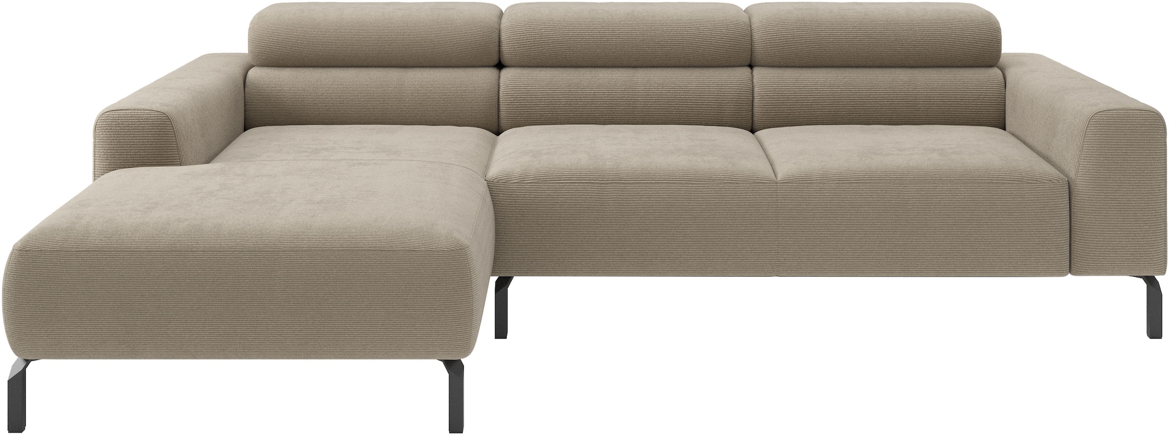 Home affaire Ecksofa "Ecksofa, L-Form, incl. Kopfteilverstellung, Breite 258 cm" wahlweise elektrische Sitztiefenverstellung