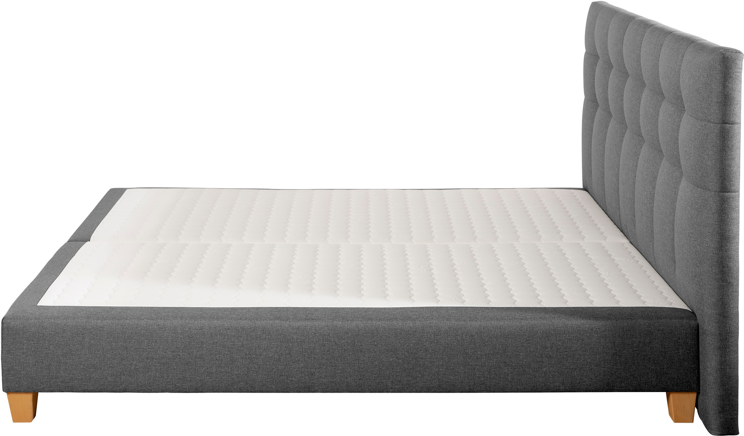 Boxspringbett HOME AFFAIRE "Moulay", grau, B:214cm L:231cm, Komplettbetten, Boxspringbett, inkl. Topper, in Überlänge 220 cm, 3 Härtegrade, auch in H4 6