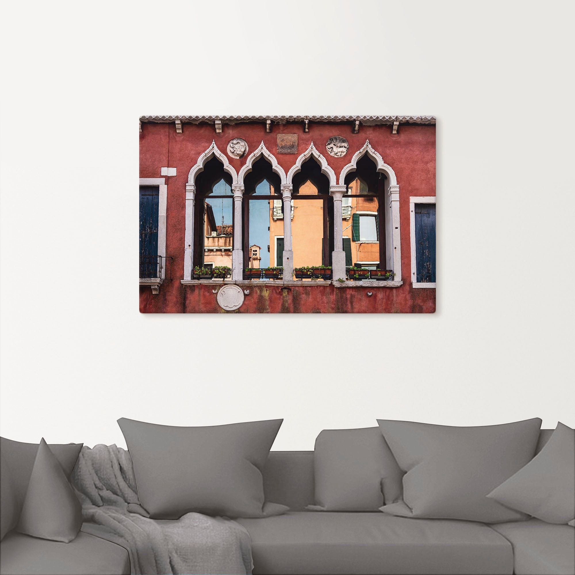 Artland Wandbild »Historische Gebäude Altstadt von Venedig«, Fenster & Türen, (1 St.), als Leinwandbild, Poster, Wandaufkleber in verschied. Größen