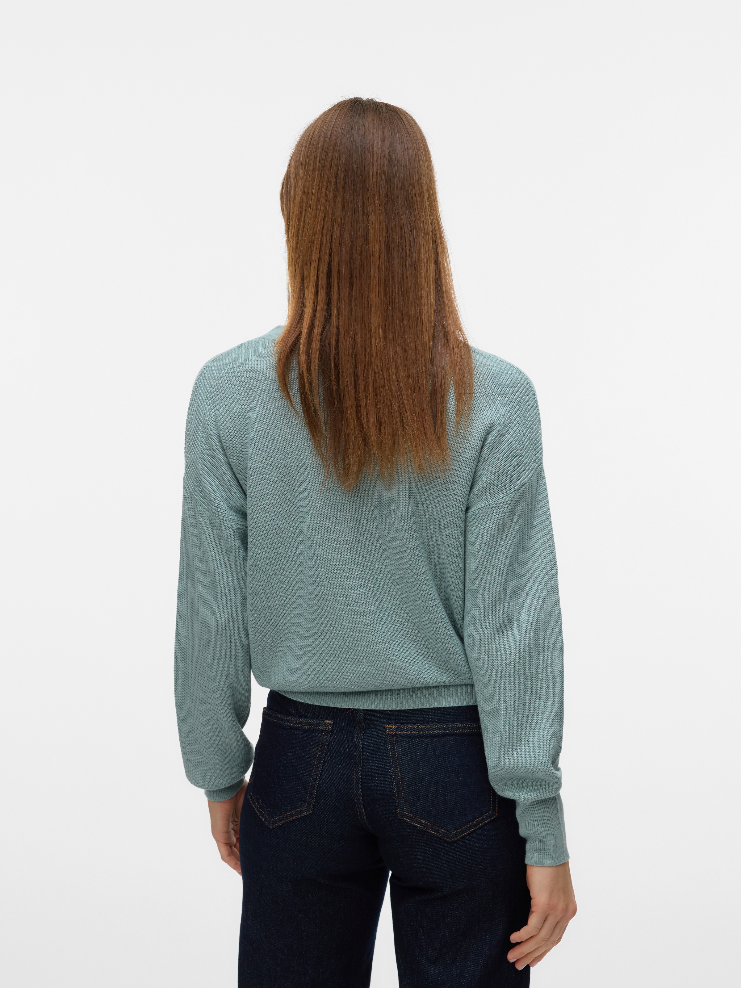 Thumbnail - Vero Moda Strickjacke "VMNEWLEXSUN LS SHORT V-NECK CAR GA NOOS" mit Knopfleiste