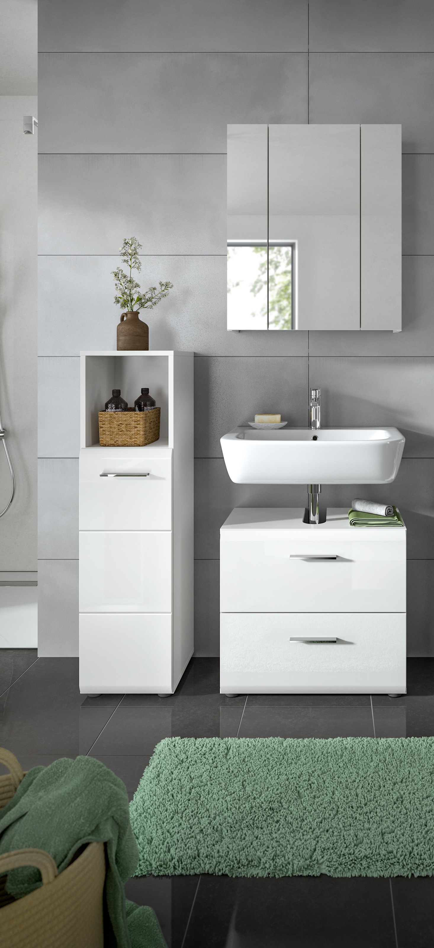 INOSIGN Badmöbel-Set "FLORENZ, TOPSELLER, 3-teilige Badkombination, hochwer günstig online kaufen