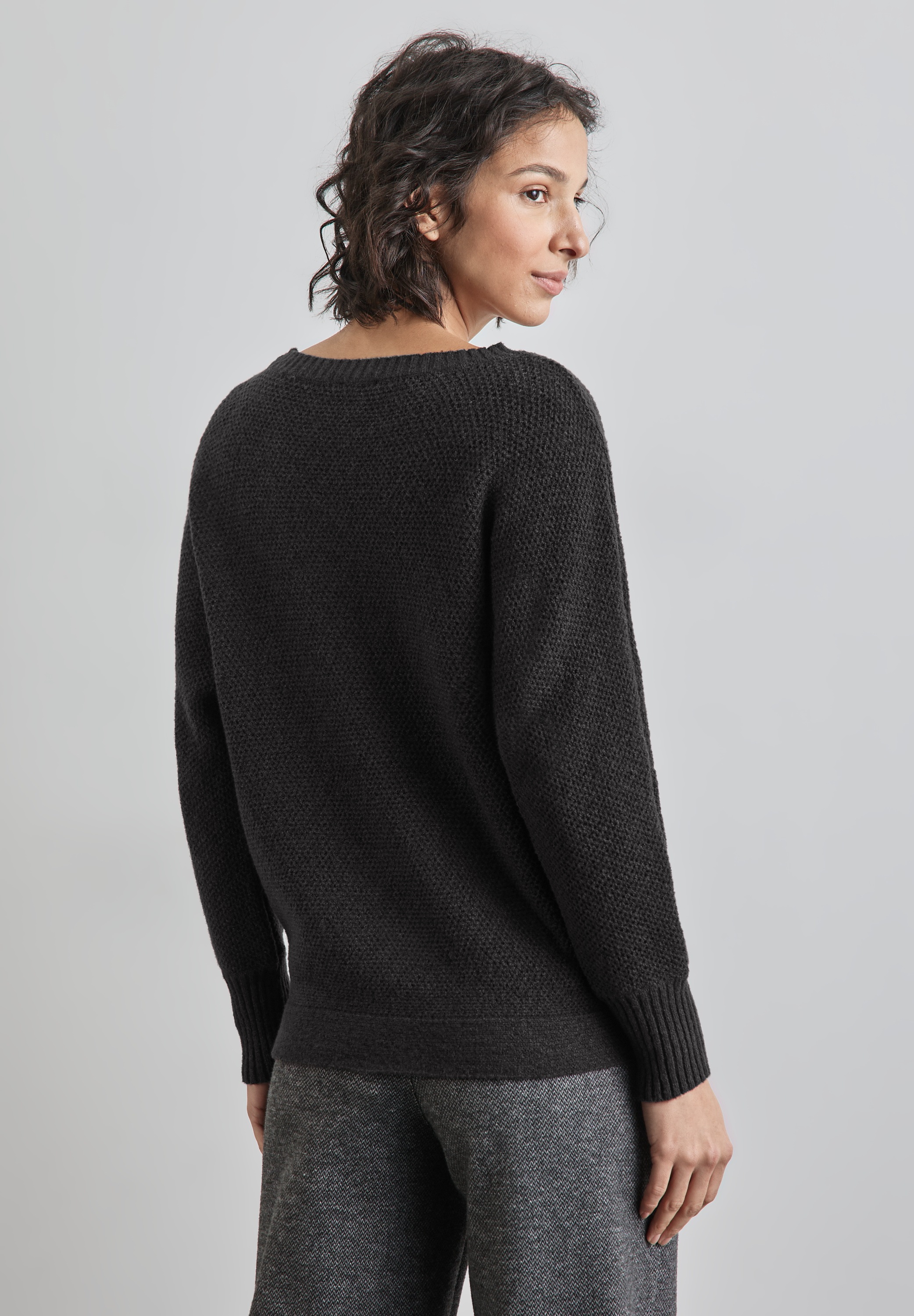 STREET ONE Strickpullover, mit Materialmix